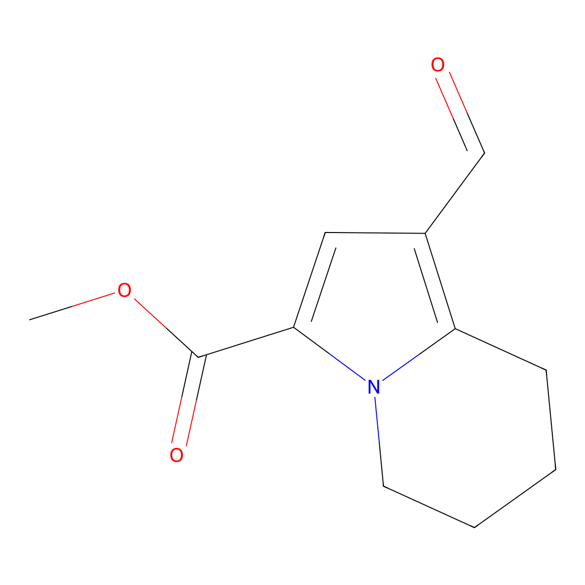 Methyl 1-formyl-5,6,7,8-tetrahydroindolizine-3-carboxylate molecular structure, CAS 2168419-74-5