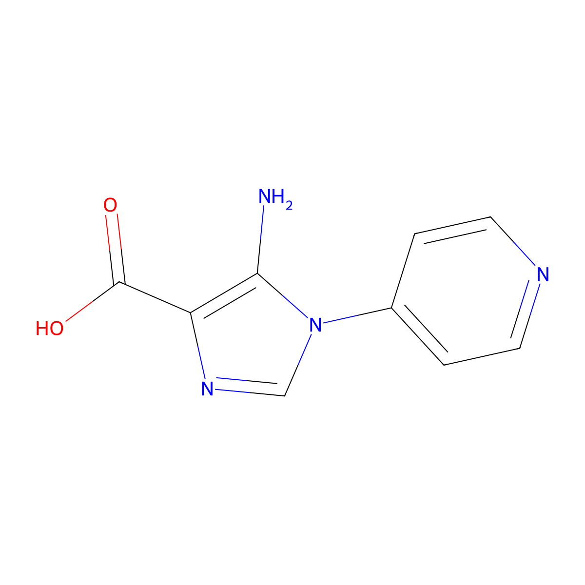 5-amino-1-(pyridin-4-yl)-1H-imidazole-4-carboxylic acid molecular structure, CAS 2168429-74-9