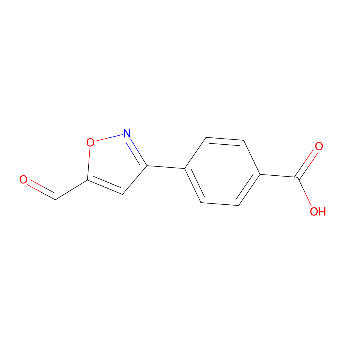 4-(5-Formyl-1,2-oxazol-3-yl)benzoic acid molecular structure, CAS 2168433-19-8