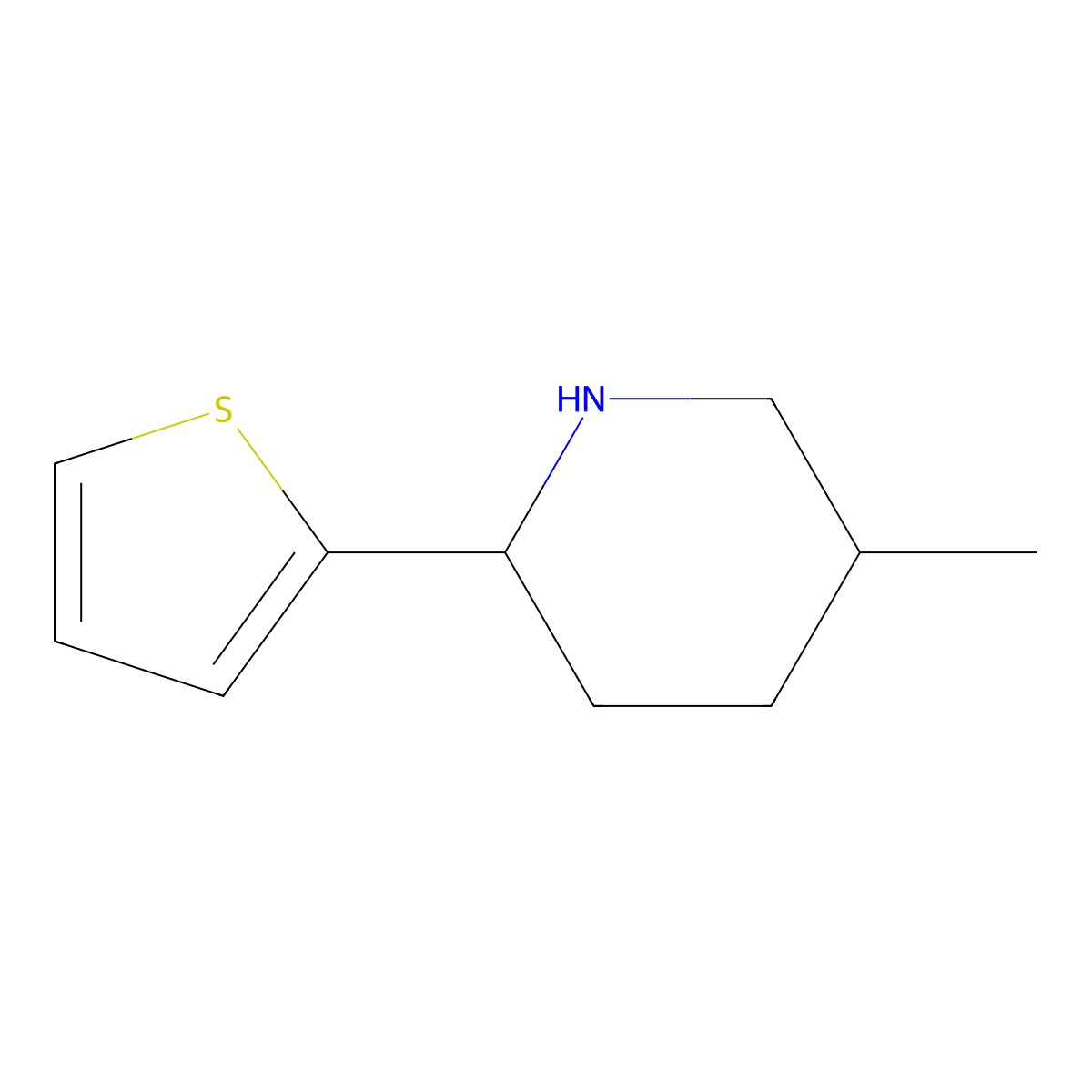 5-Methyl-2-(thiophen-2-yl)piperidine molecular structure, CAS 2168435-13-8
