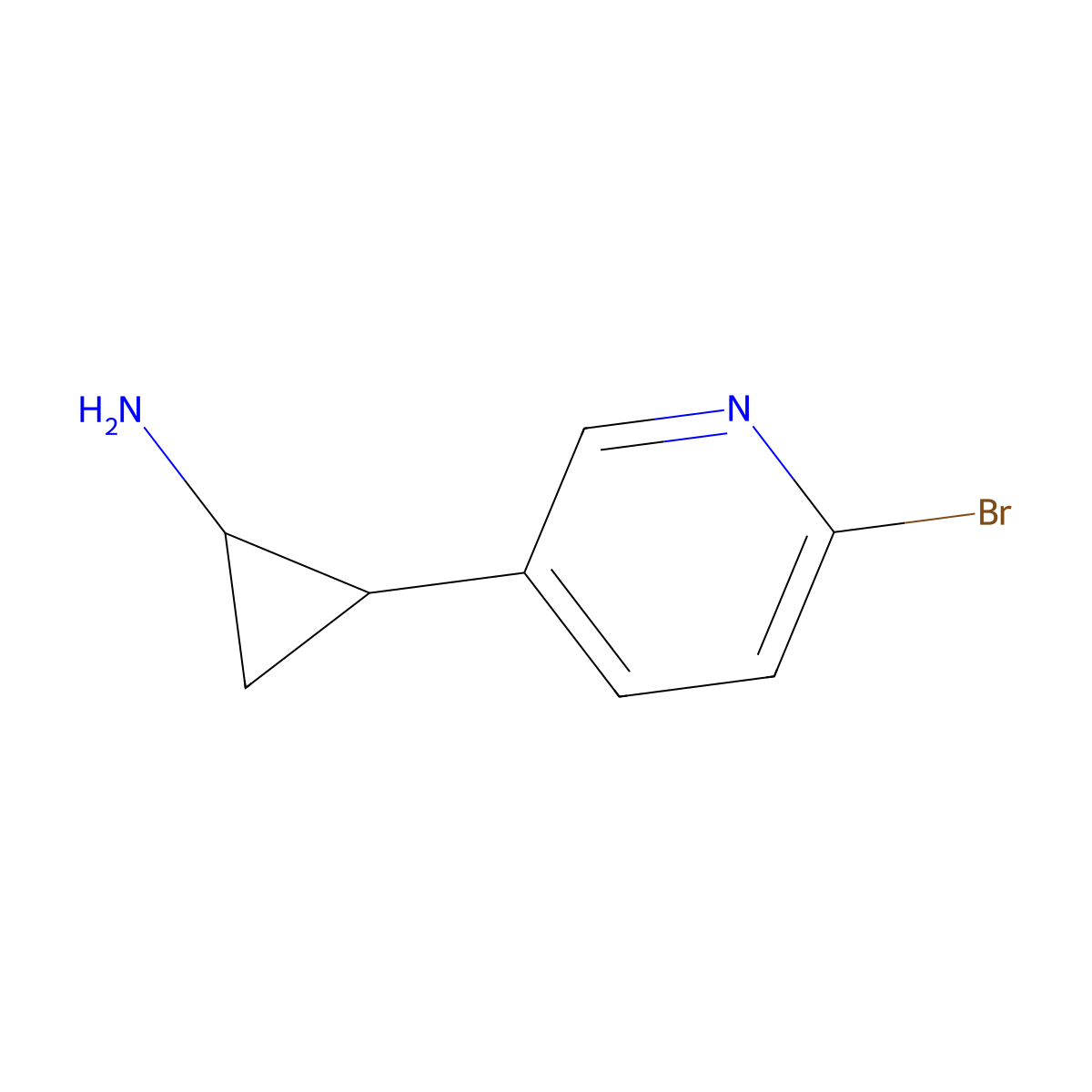 2-(6-Bromopyridin-3-yl)cyclopropan-1-amine molecular structure, CAS 2168438-25-1