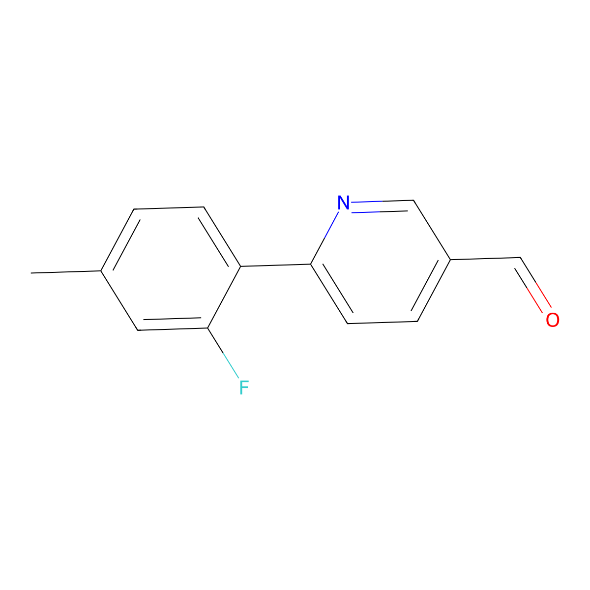 6-(2-Fluoro-4-methylphenyl)pyridine-3-carbaldehyde molecular structure, CAS 2168443-65-8
