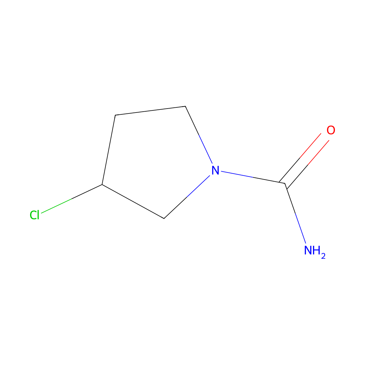 3-Chloropyrrolidine-1-carboxamide molecular structure, CAS 2168444-30-0