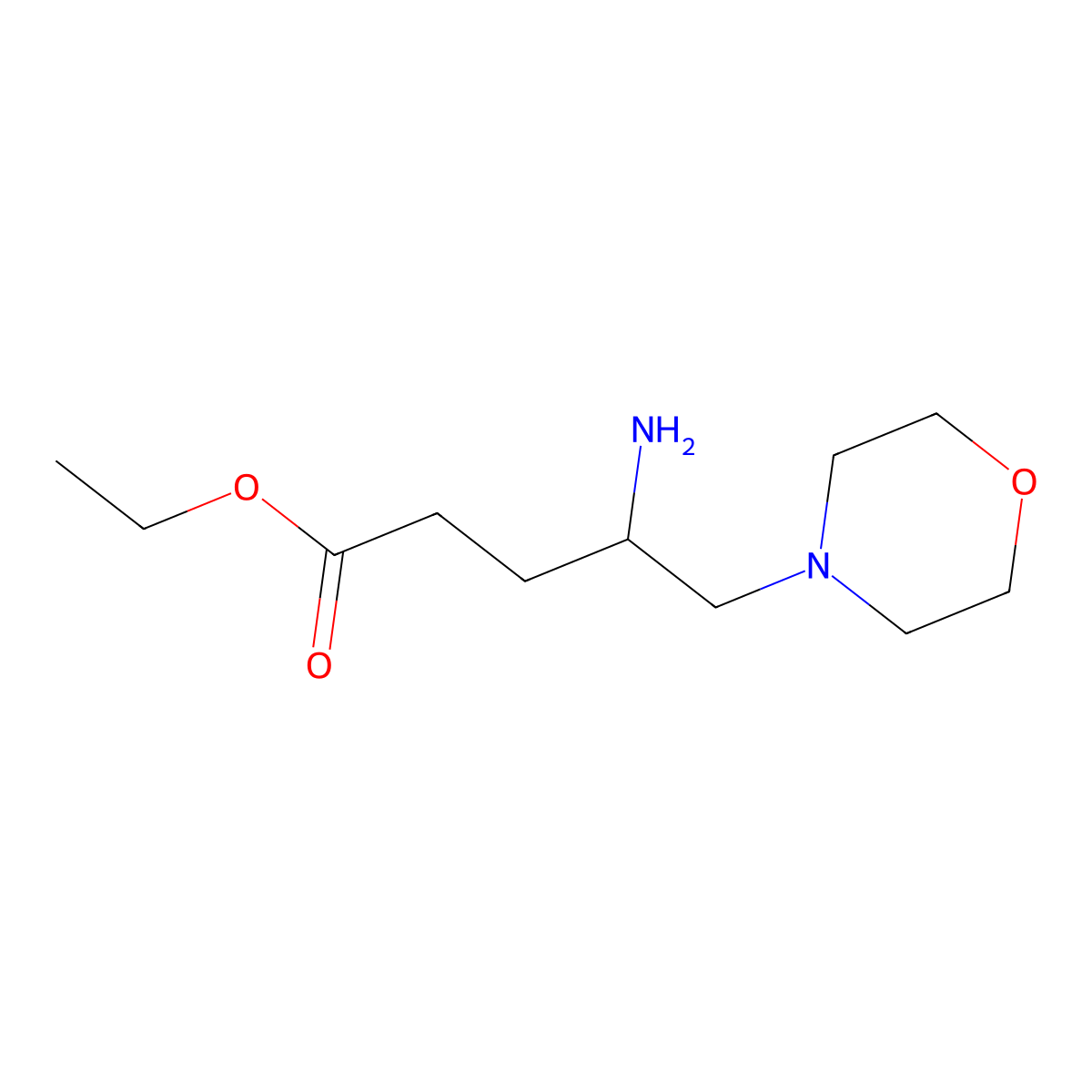 Ethyl 4-amino-5-(morpholin-4-yl)pentanoate molecular structure, CAS 2168445-92-7