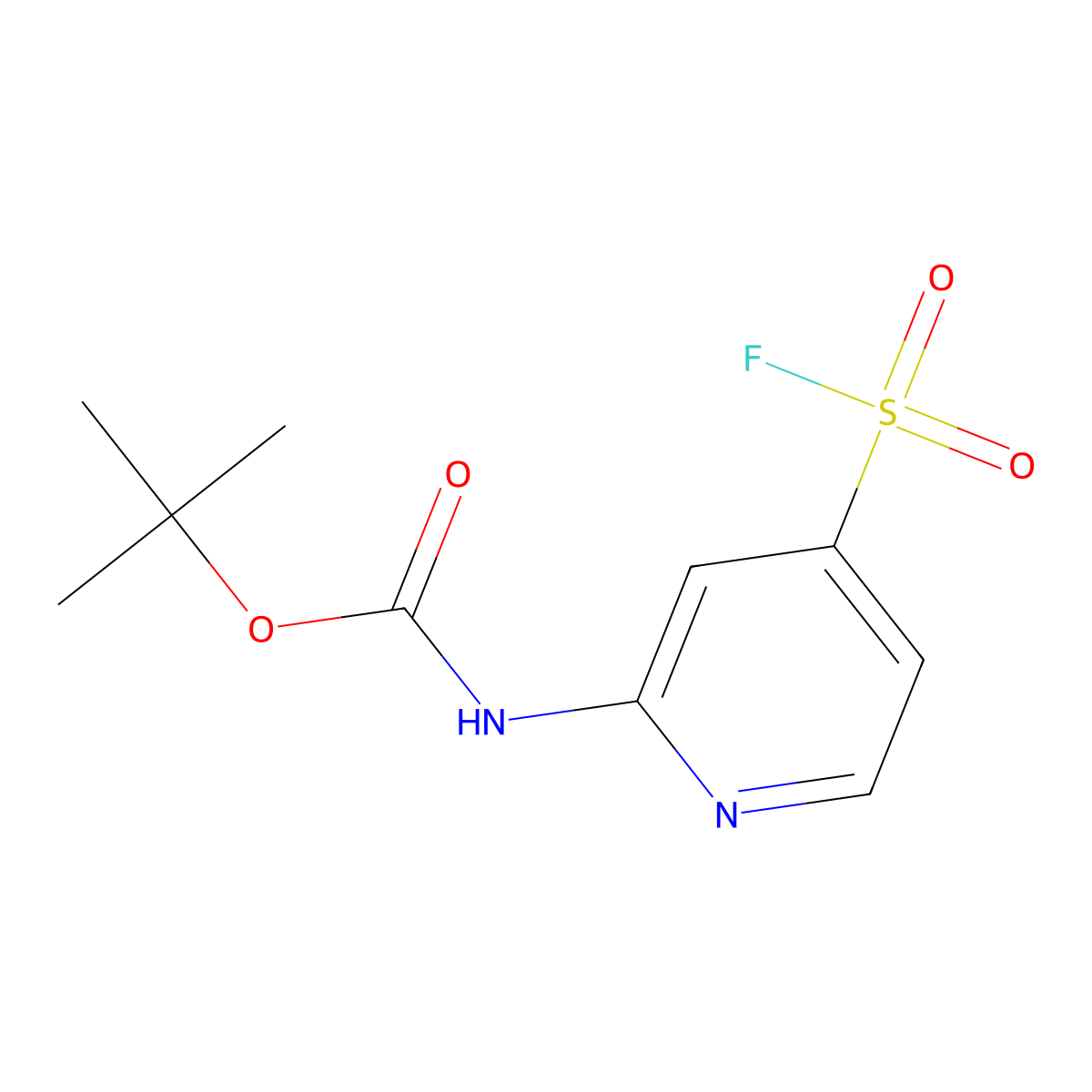 tert-butylN-[4-(fluorosulfonyl)pyridin-2-yl]carbamate molecular structure, CAS 2168453-55-0