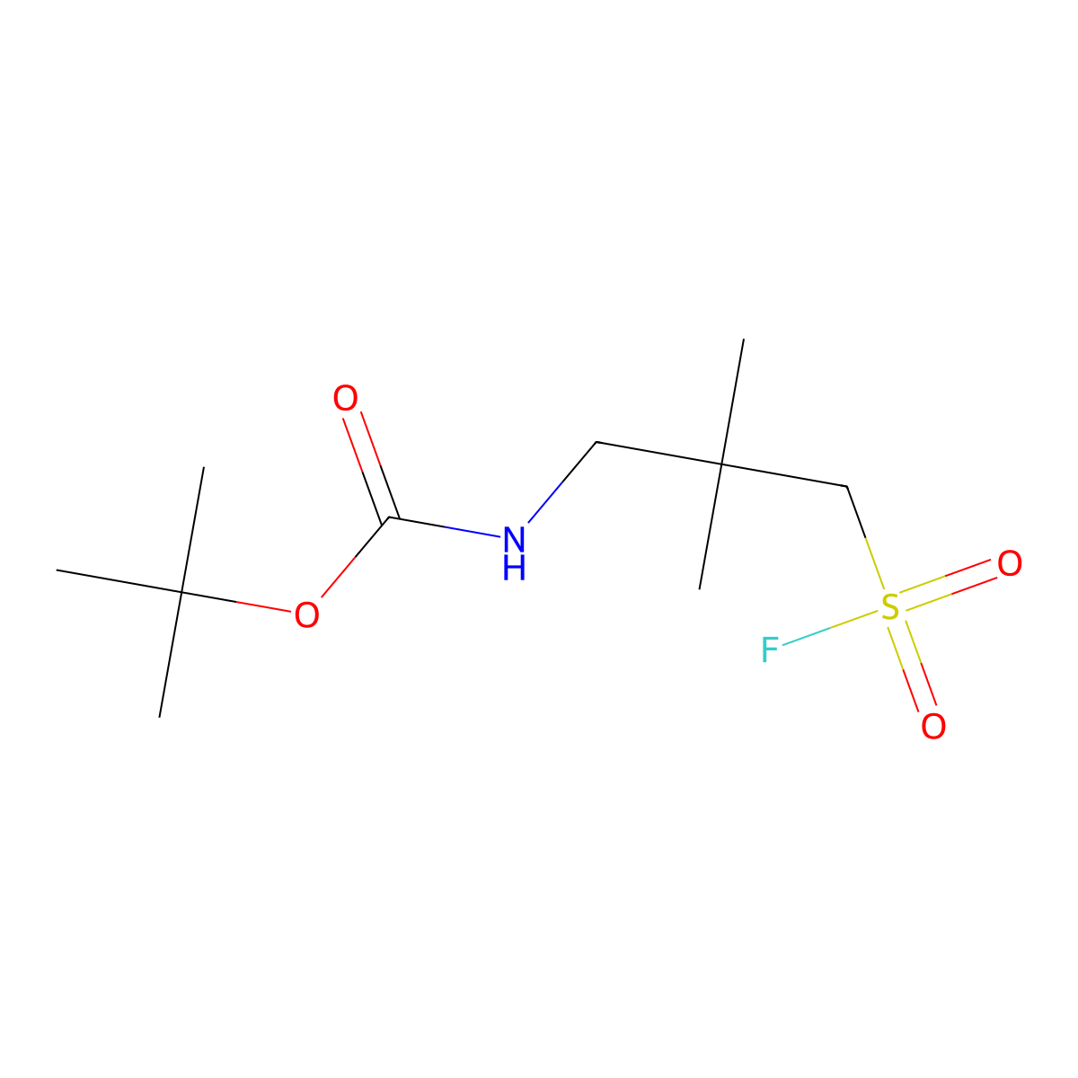 tert-butylN-[3-(fluorosulfonyl)-2,2-dimethylpropyl]carbamate molecular structure, CAS 2168453-94-7
