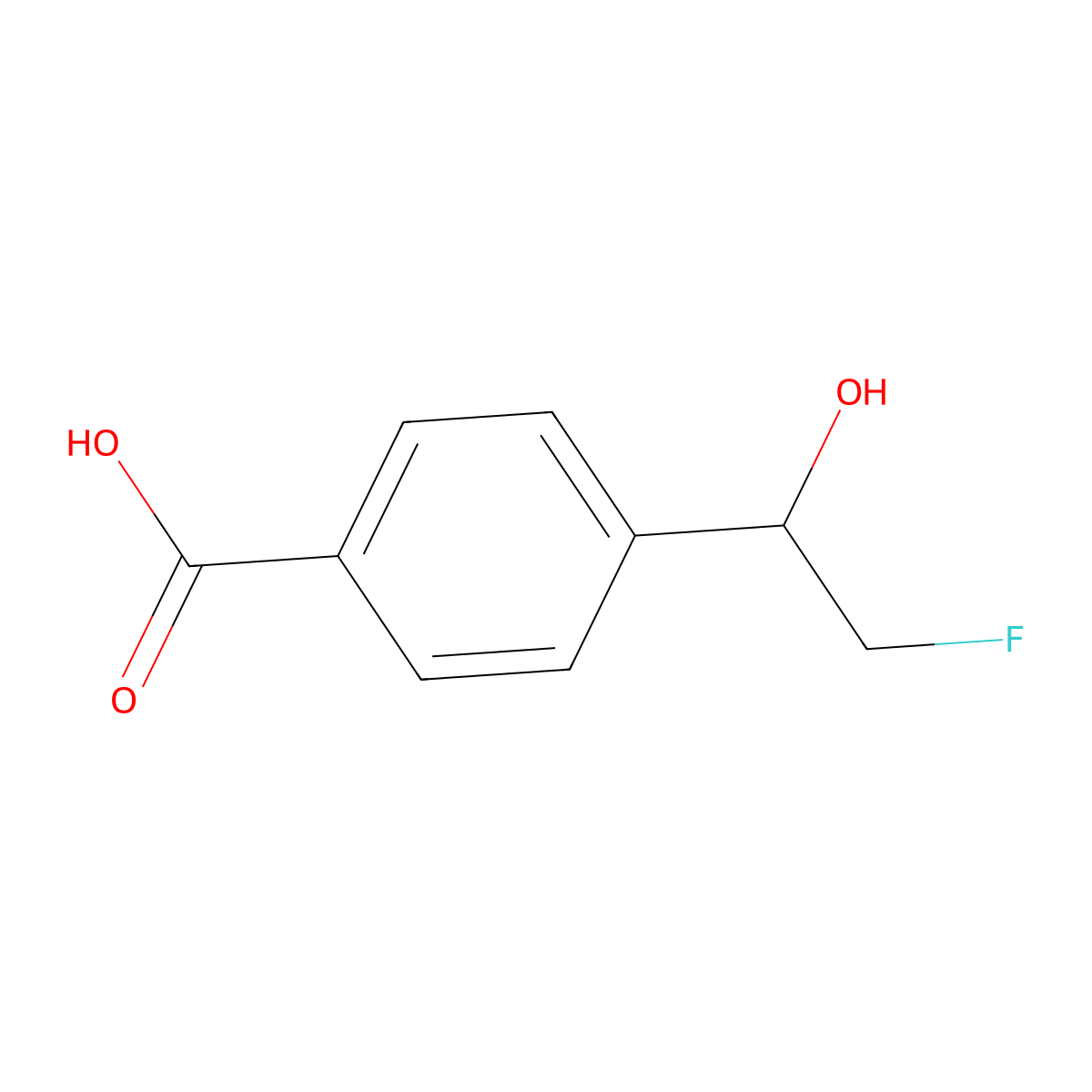 4-(2-Fluoro-1-hydroxyethyl)benzoic acid molecular structure, CAS 2168456-24-2