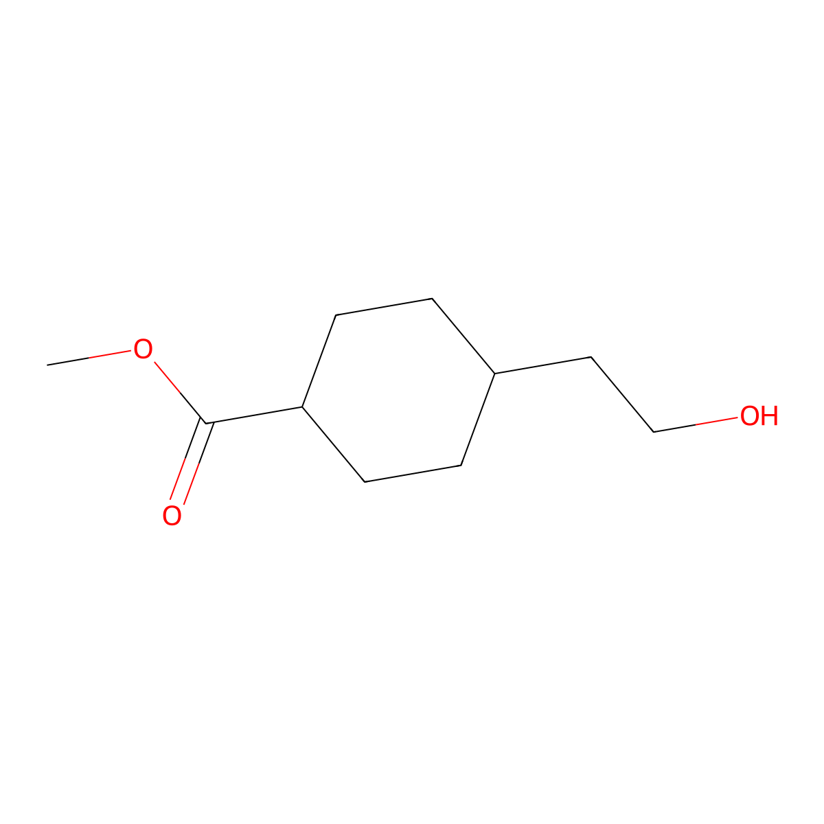 Methyl 4-(2-hydroxyethyl)cyclohexane-1-carboxylate molecular structure, CAS 2168459-23-0