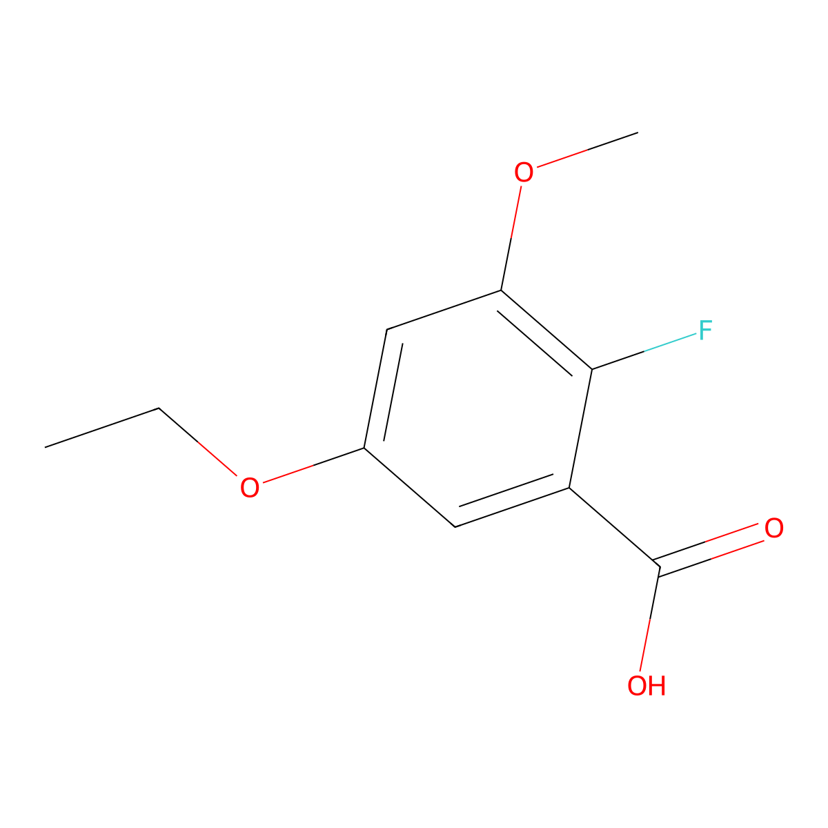5-Ethoxy-2-fluoro-3-methoxybenzoic acid molecular structure, CAS 2168462-95-9