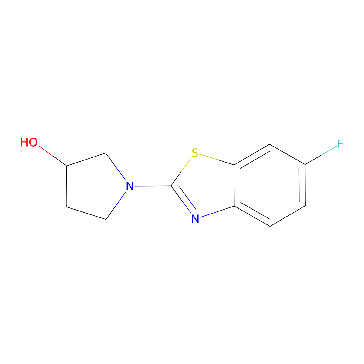 1-(6-Fluoro-1,3-benzothiazol-2-yl)pyrrolidin-3-ol molecular structure, CAS 2168465-04-9