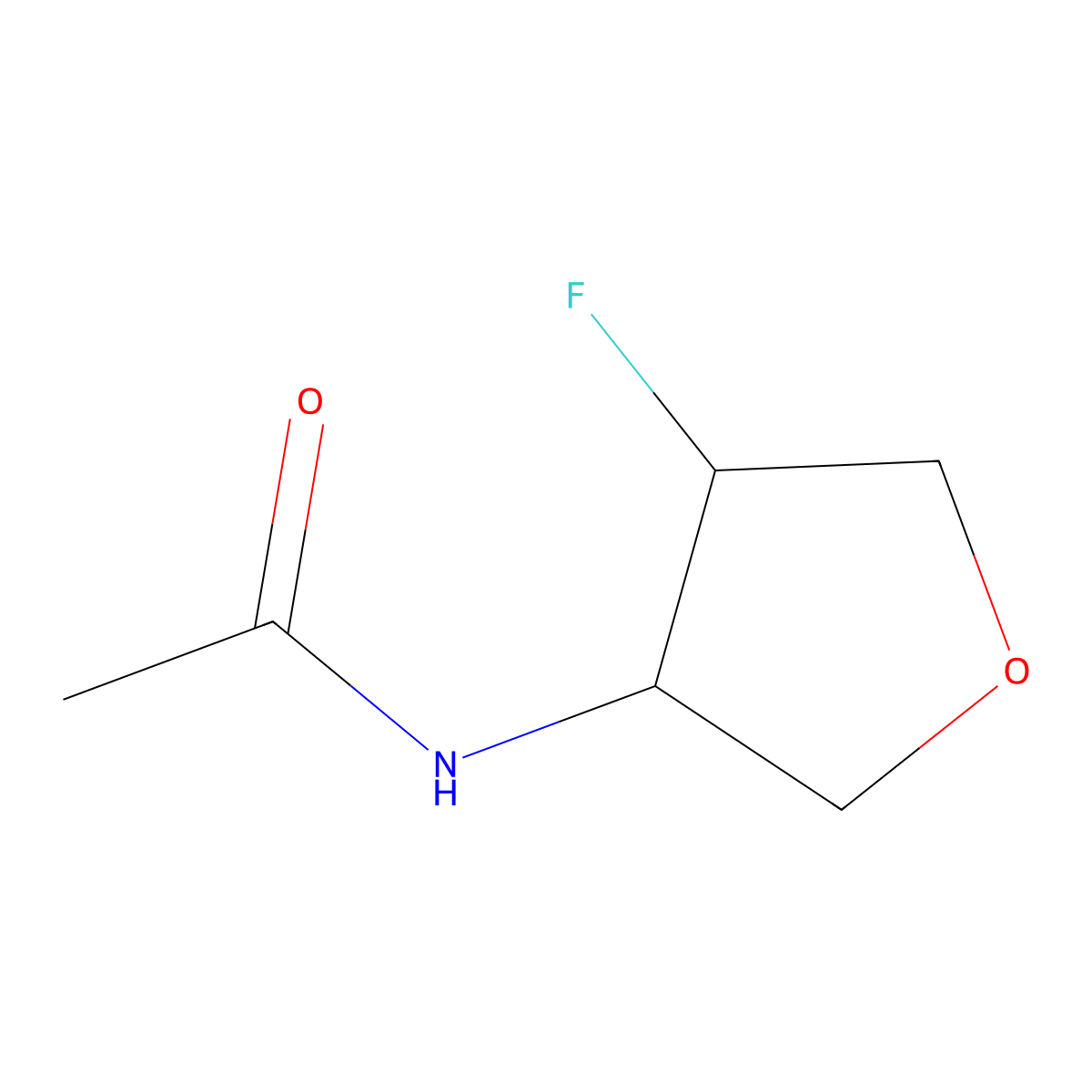 N-(4-fluorooxolan-3-yl)acetamide molecular structure, CAS 2168465-07-2