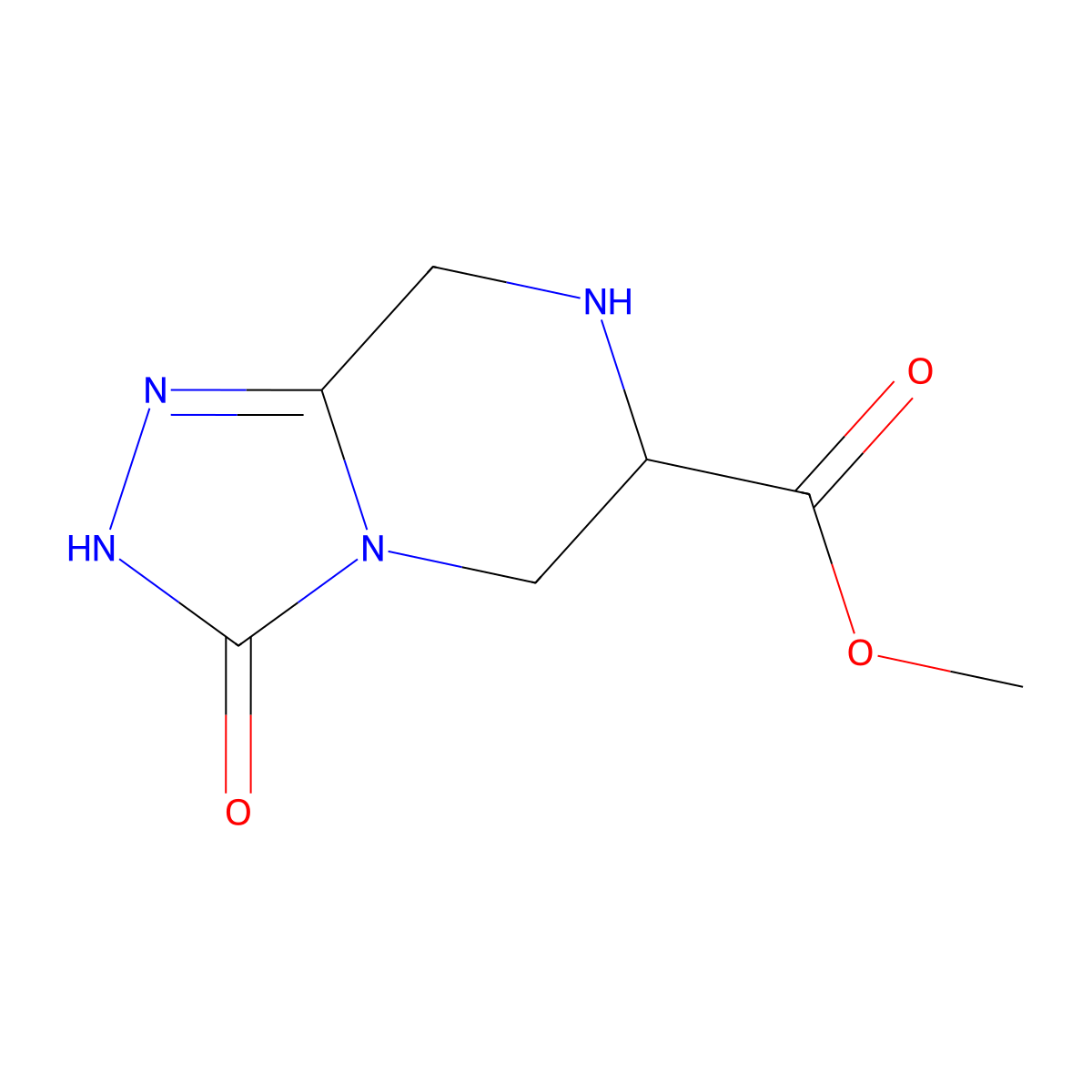 methyl 3-oxo-2H,3H,5H,6H,7H,8H-[1,2,4]triazolo[4,3-a]piperazine-6-carboxylate molecular structure, CAS 2168468-66-2