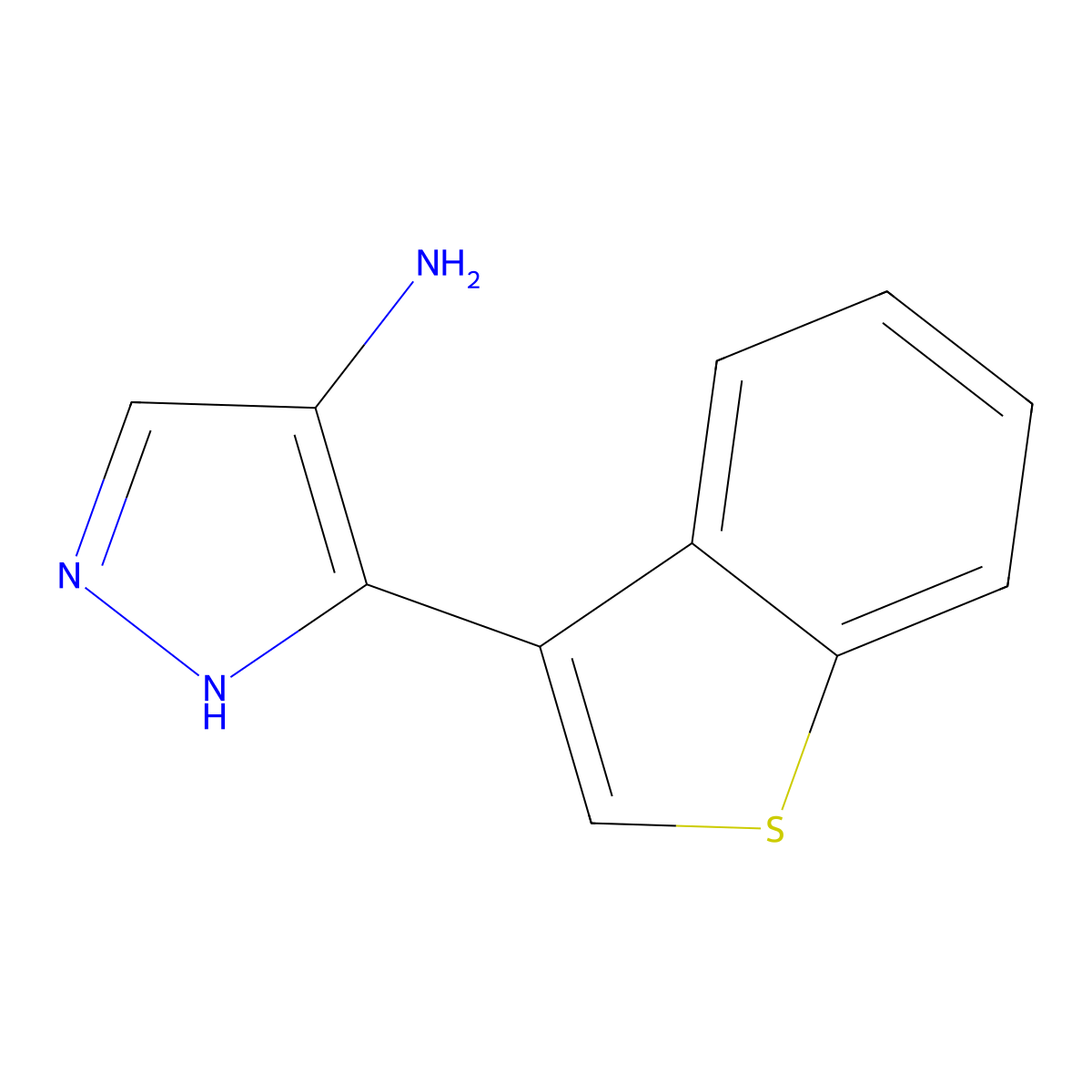 5-(1-Benzothiophen-3-yl)-1h-pyrazol-4-amine molecular structure, CAS 2168468-97-9