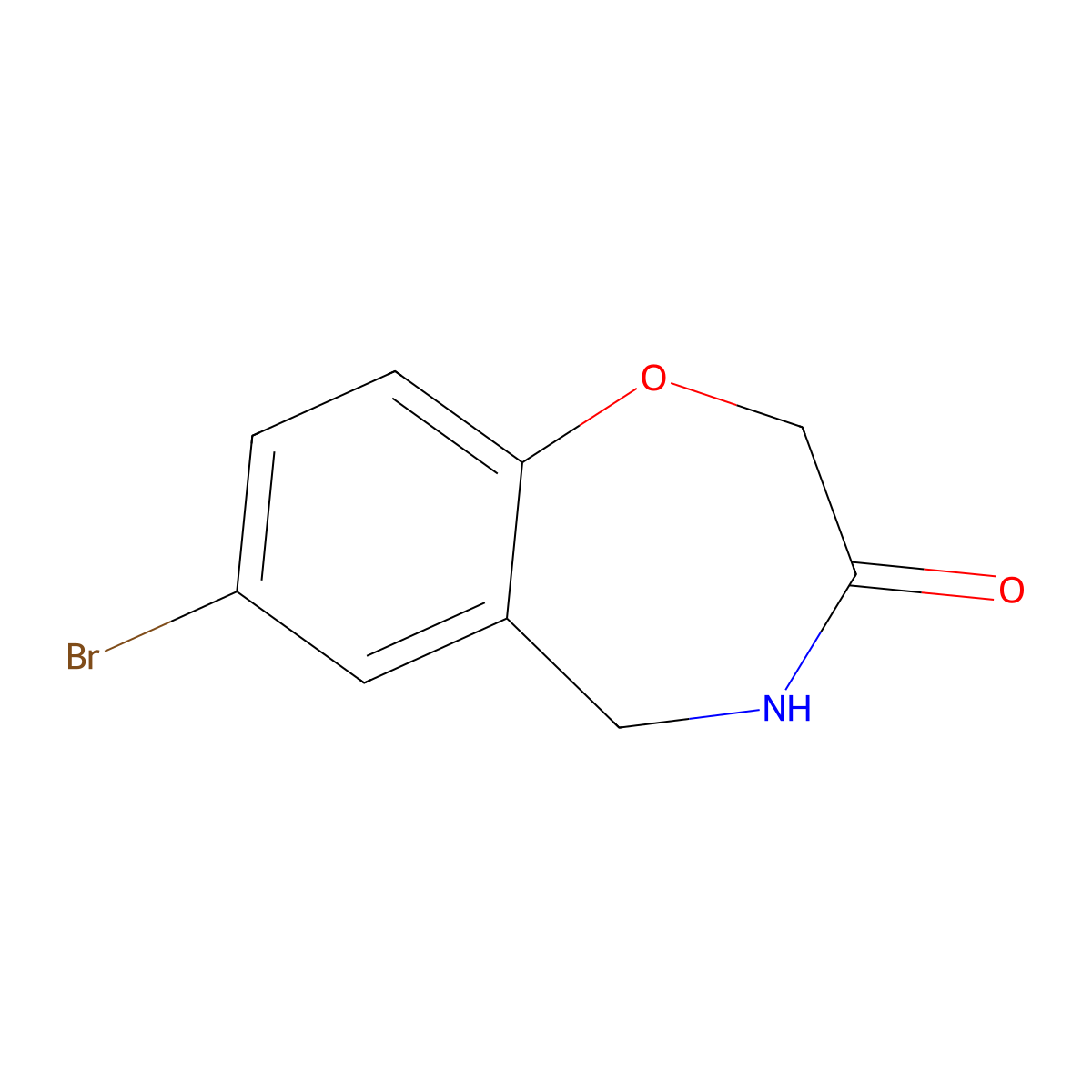 7-Bromo-2,3,4,5-tetrahydro-1,4-benzoxazepin-3-one molecular structure, CAS 2168470-44-6