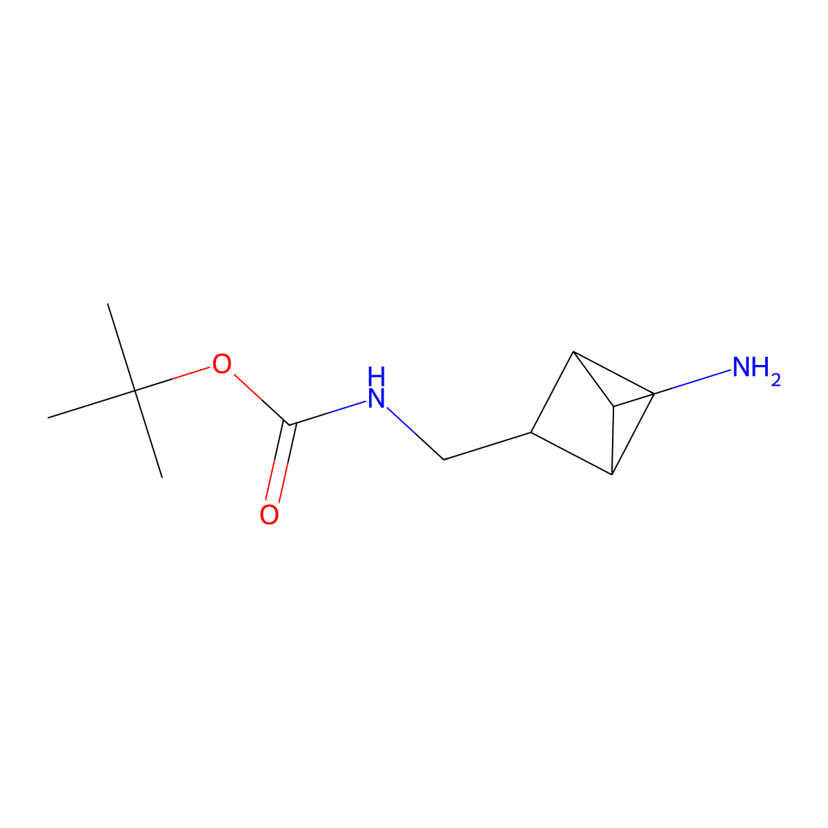 tert-Butyl ((4-aminobicyclo[1.1.1]pentan-2-yl)methyl)carbamate molecular structure, CAS 2168470-97-9