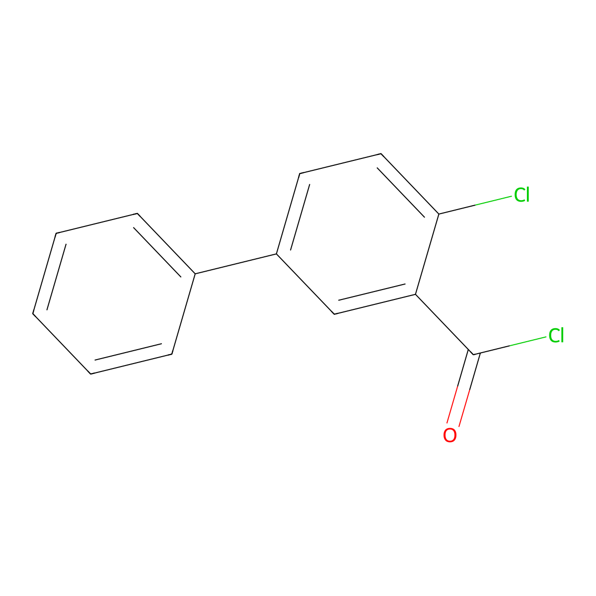 2-Chloro-5-phenylbenzoyl chloride molecular structure, CAS 2168478-71-3