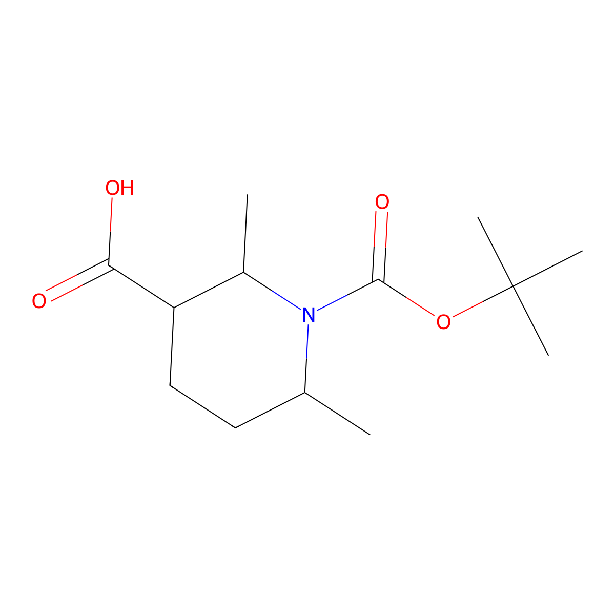 1-(Tert-butoxycarbonyl)-2,6-dimethylpiperidine-3-carboxylic acid molecular structure, CAS 2168478-93-9