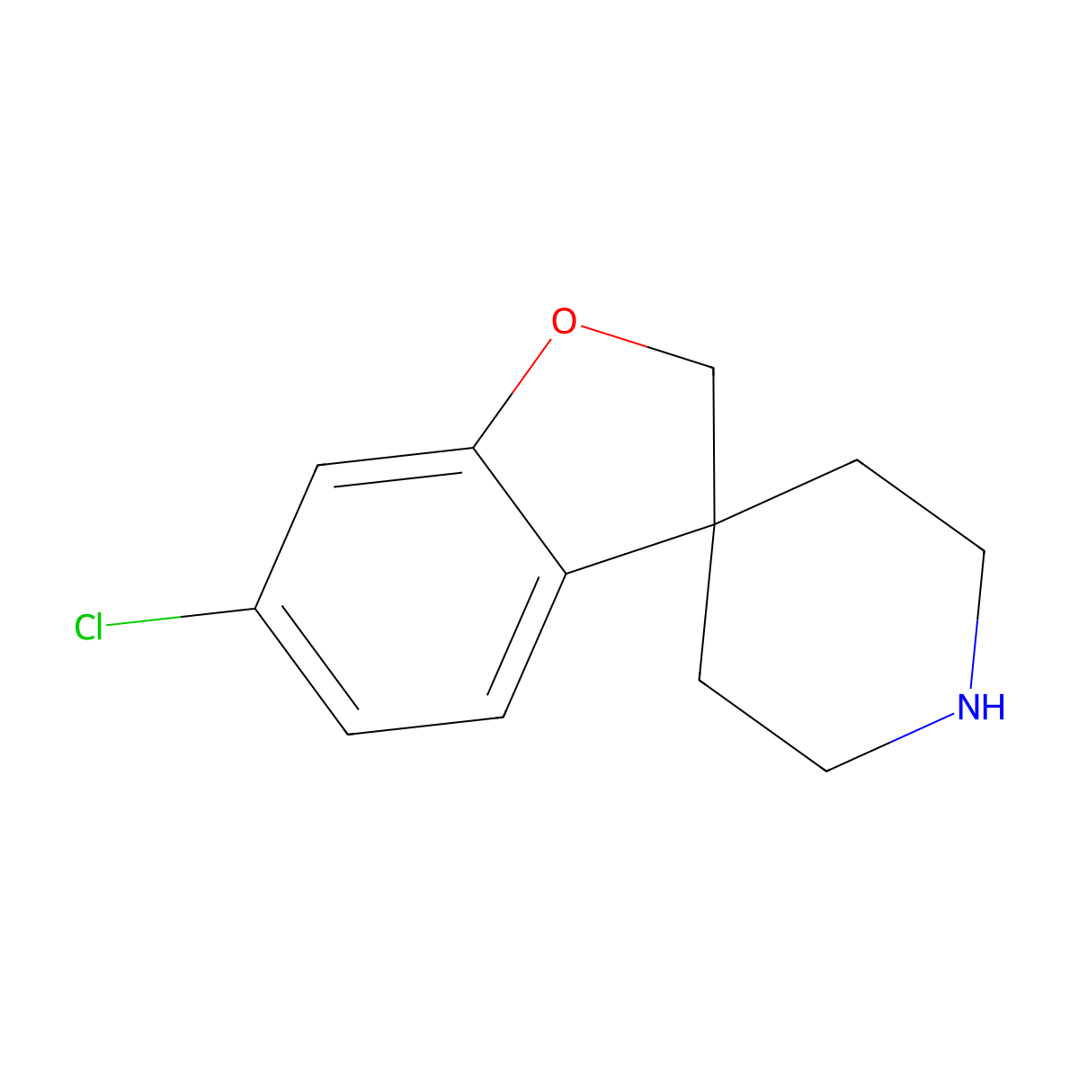 6-Chloro-2H-spiro[1-benzofuran-3,4'-piperidine] molecular structure, CAS 2168479-02-3