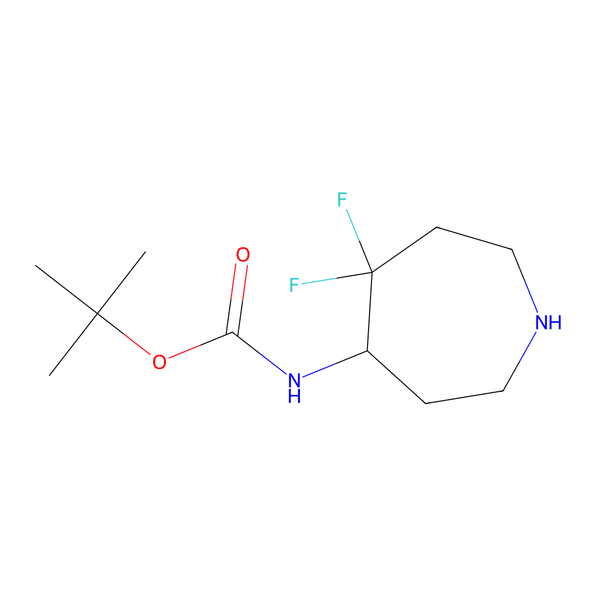tert-butyl N-(5,5-difluoroazepan-4-yl)carbamate molecular structure, CAS 2168486-42-6