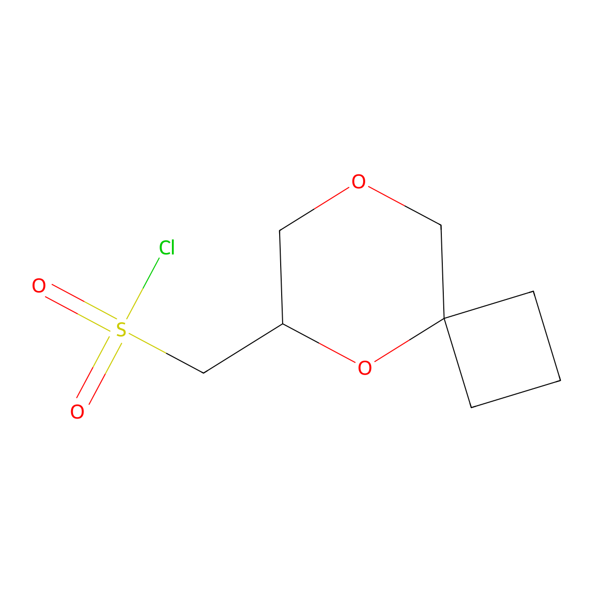 5,8-Dioxaspiro[3.5]nonan-6-ylmethanesulfonyl chloride molecular structure, CAS 2168493-47-6
