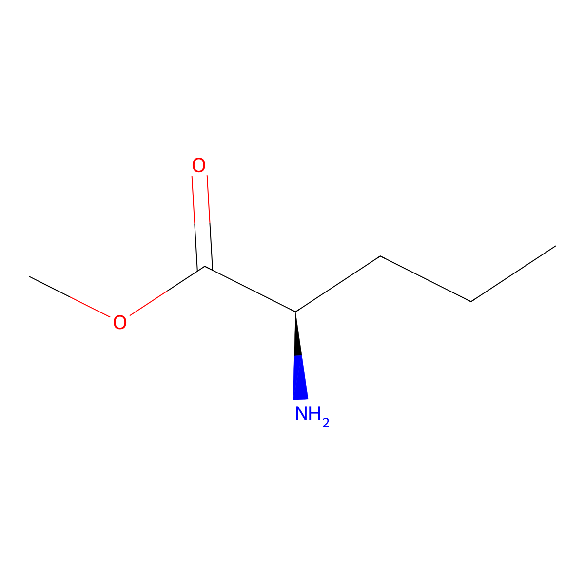 (R)-Methyl 2-aminopentanoate molecular structure, CAS 21685-17-6