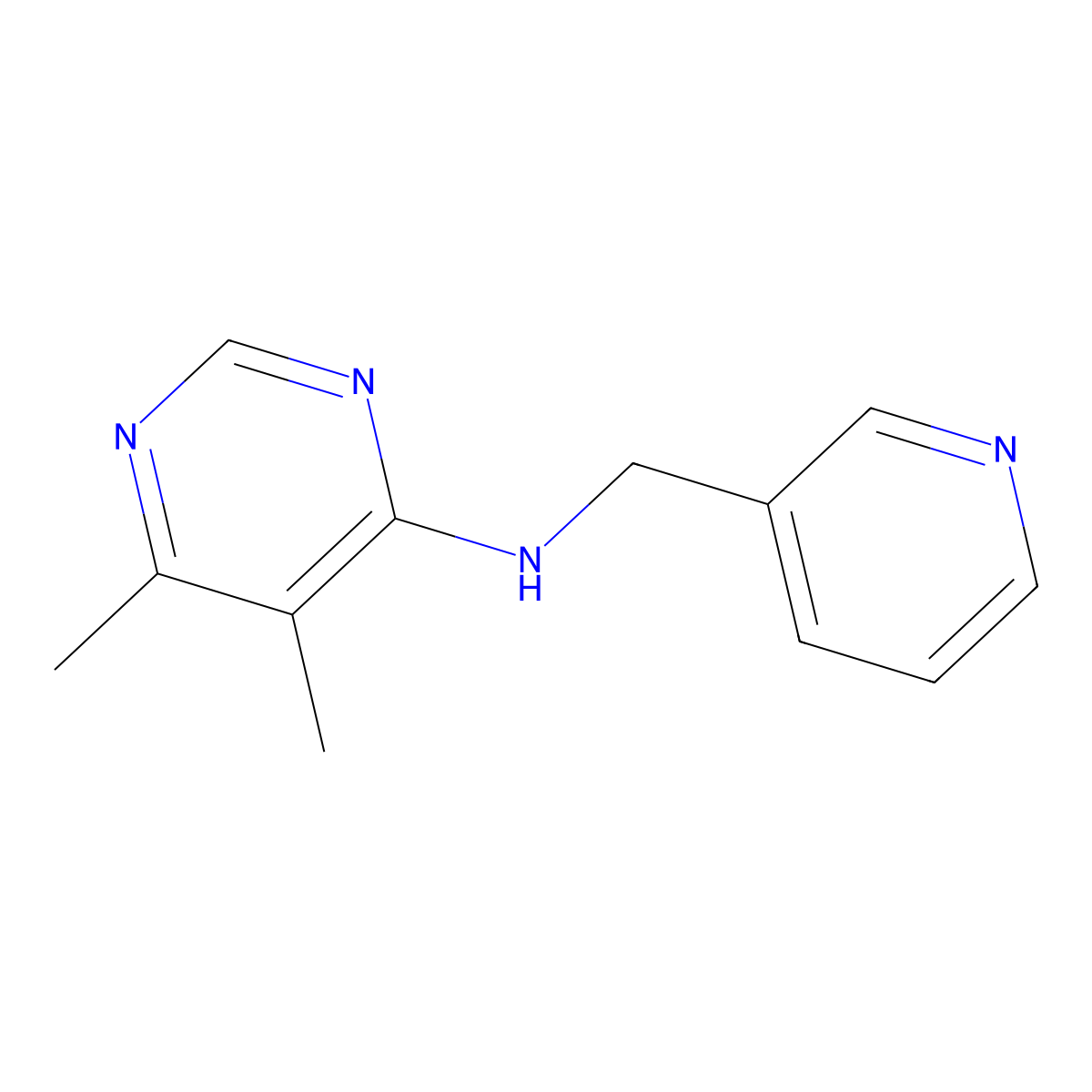 5,6-dimethyl-N-(pyridin-3-ylmethyl)pyrimidin-4-amine molecular structure, CAS 2168506-74-7