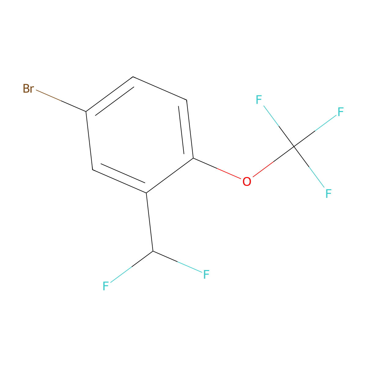 4-Bromo-2-(difluoromethyl)-1-(trifluoromethoxy)benzene molecular structure, CAS 2168508-13-0