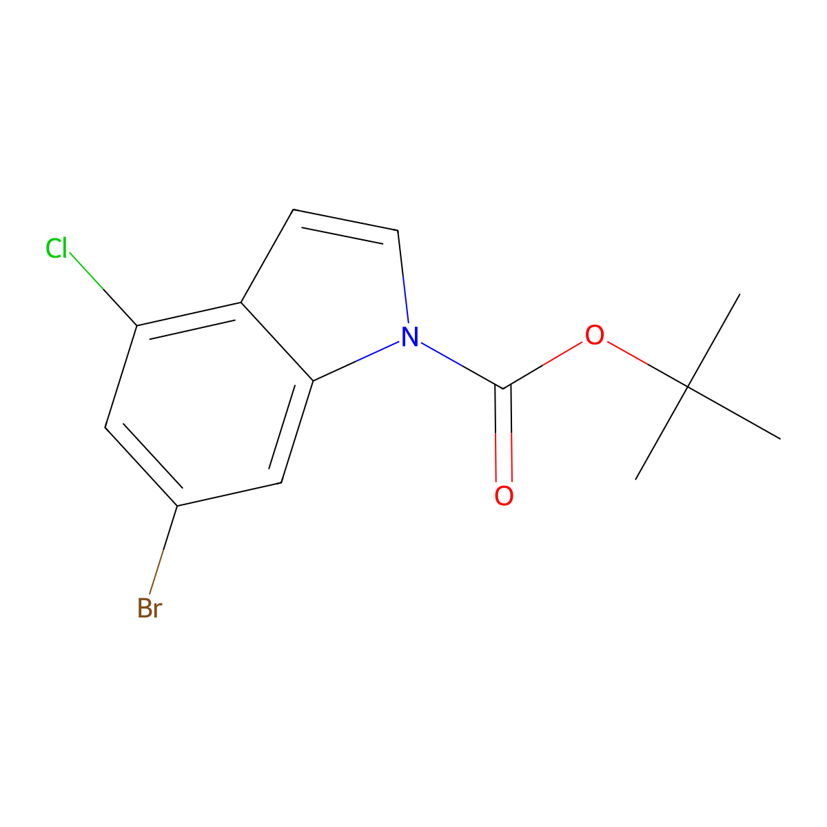 tert-Butyl 6-bromo-4-chloro-1H-indole-1-carboxylate molecular structure, CAS 2168508-45-8