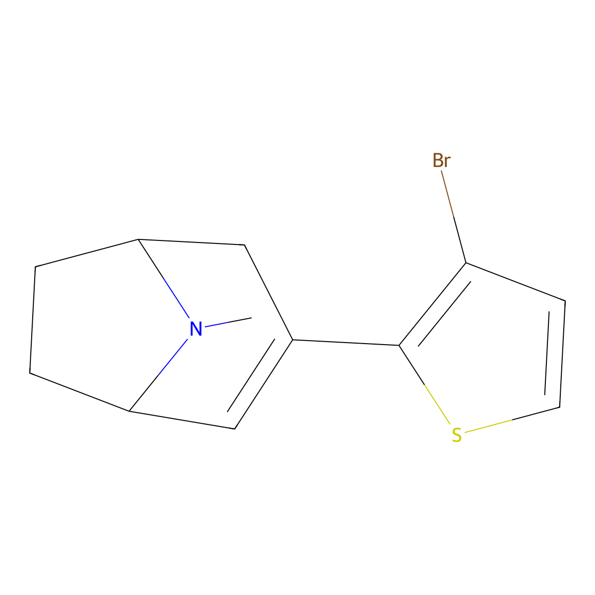 3-(3-Bromothiophen-2-yl)-8-methyl-8-azabicyclo(3.2.1)oct-2-ene molecular structure, CAS 216853-59-7