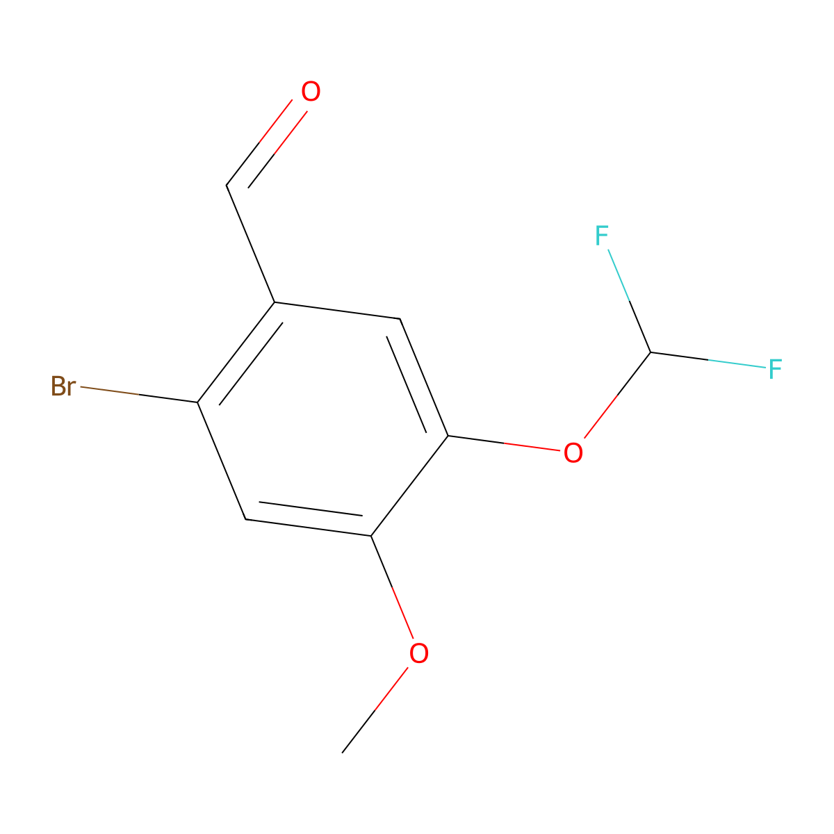 2-Bromo-5-(difluoromethoxy)-4-methoxybenzaldehyde molecular structure, CAS 2168534-49-2
