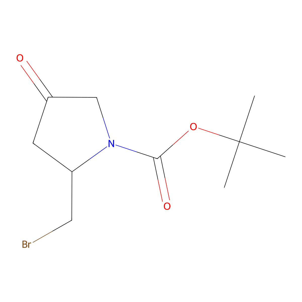 tert-Butyl 2-(bromomethyl)-4-oxopyrrolidine-1-carboxylate molecular structure, CAS 2168536-54-5