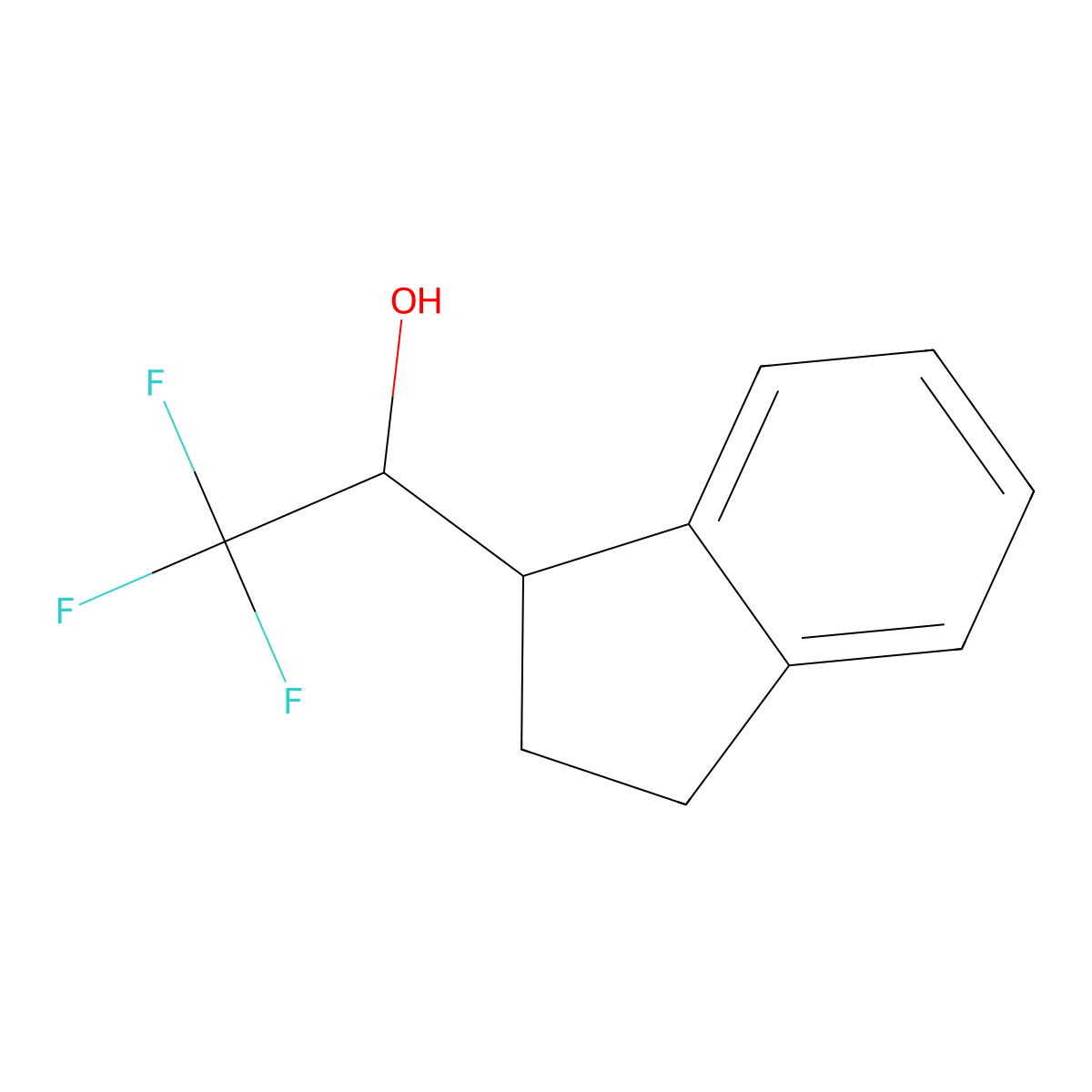 1-(2,3-Dihydro-1h-inden-1-yl)-2,2,2-trifluoroethan-1-ol molecular structure, CAS 2168538-54-1