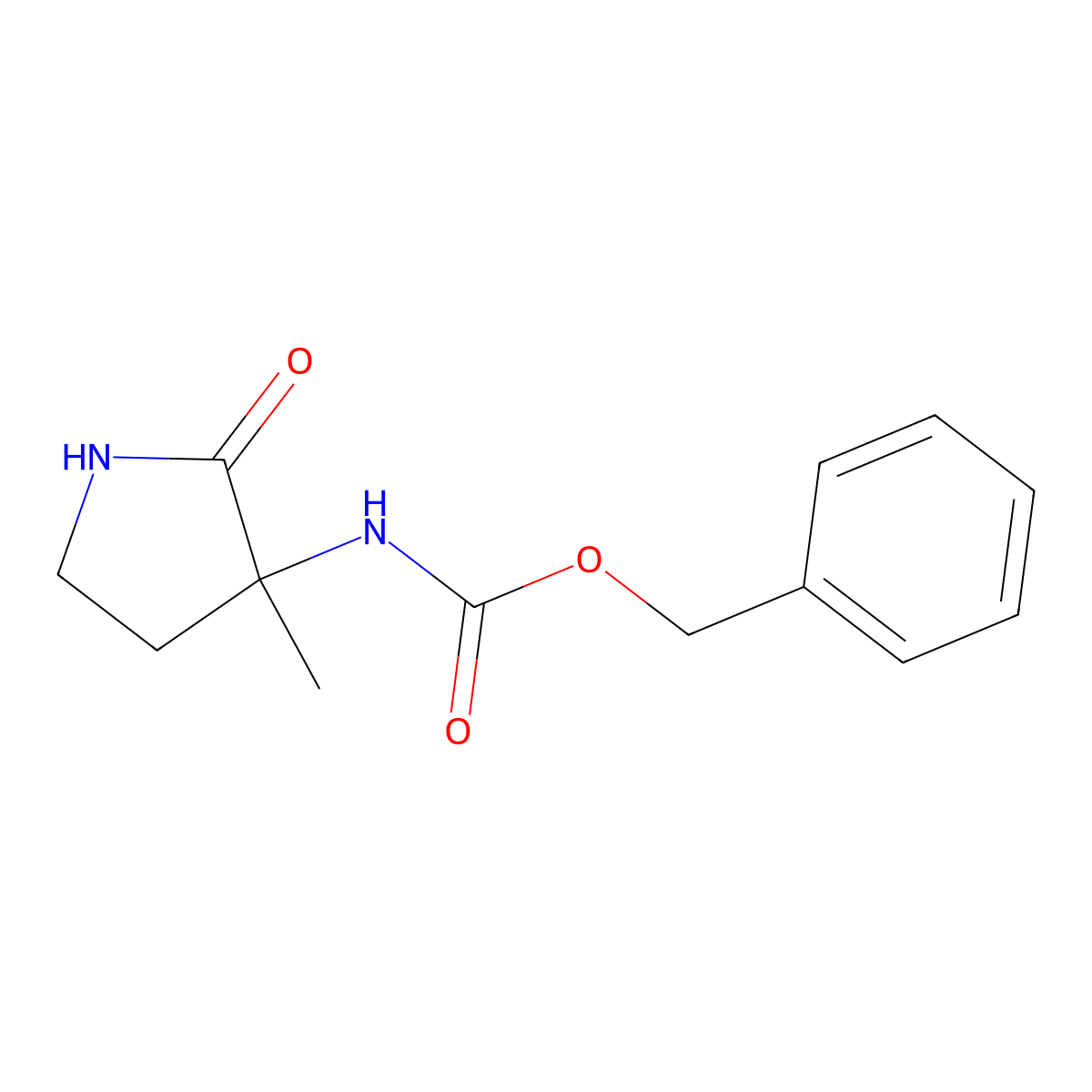 benzyl N-(3-methyl-2-oxopyrrolidin-3-yl)carbamate molecular structure, CAS 2168538-94-9