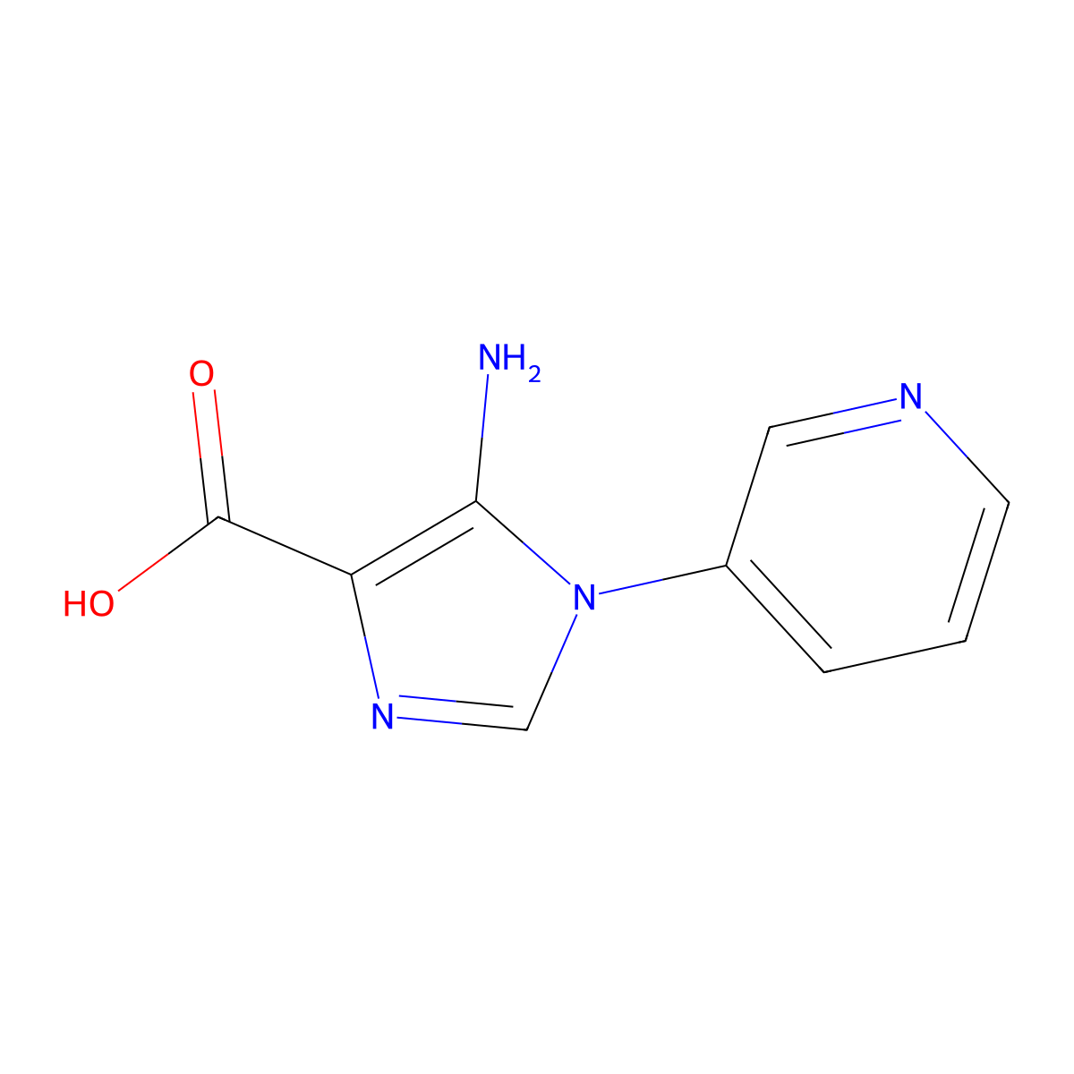 5-amino-1-(pyridin-3-yl)-1H-imidazole-4-carboxylic acid molecular structure, CAS 2168539-88-4
