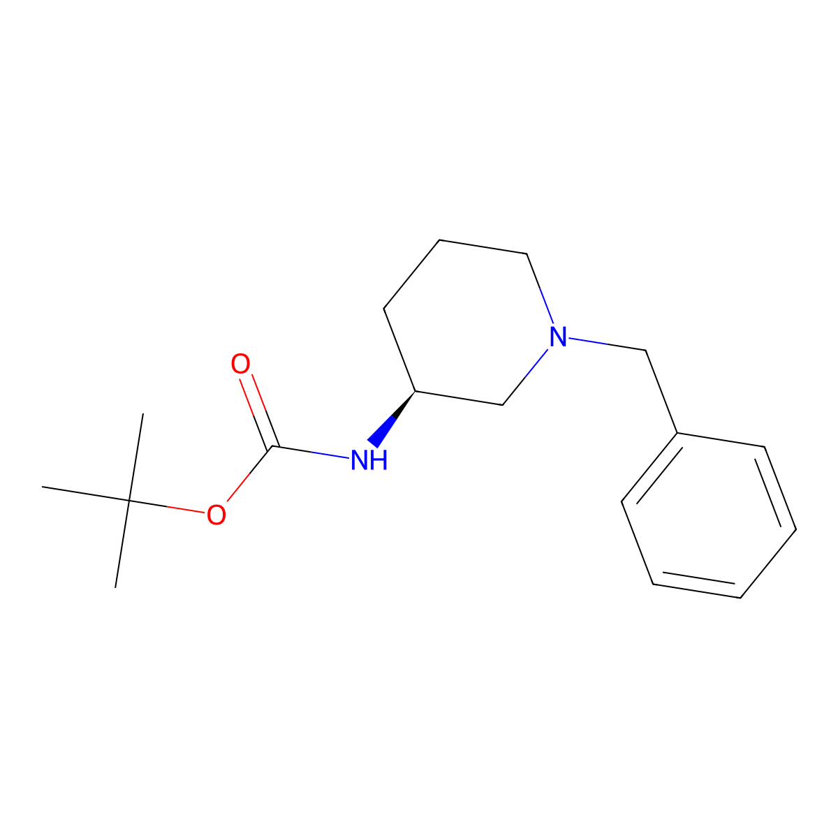 (S)-tert-Butyl (1-benzylpiperidin-3-yl)carbamate molecular structure, CAS 216854-24-9
