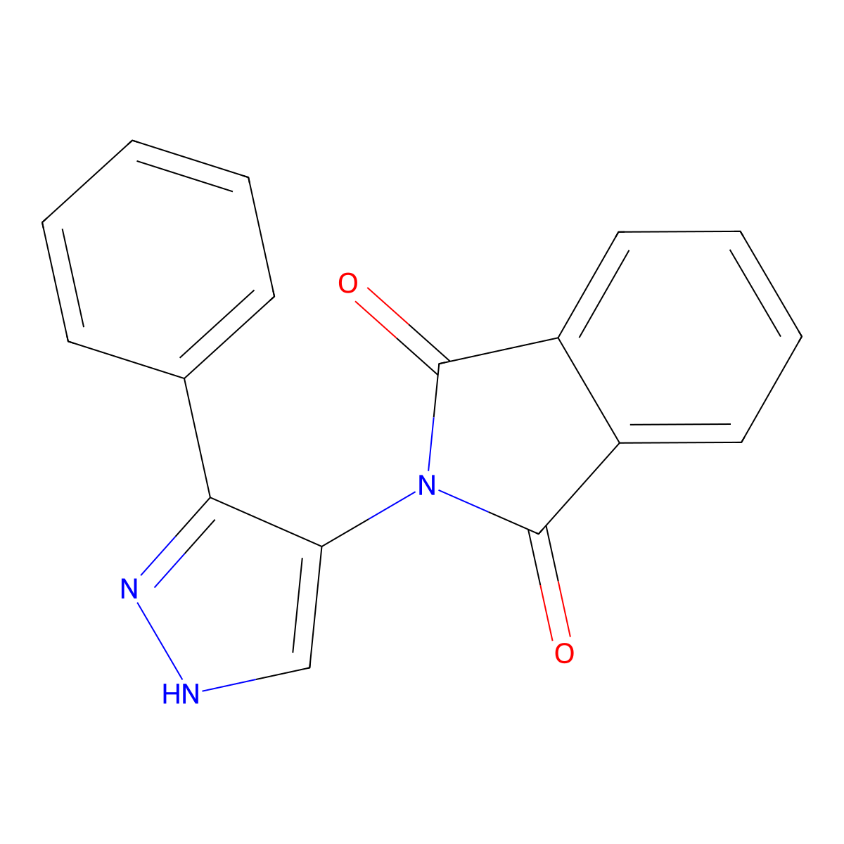2-(3-phenyl-1H-pyrazol-4-yl)-2,3-dihydro-1H-isoindole-1,3-dione molecular structure, CAS 216854-27-2
