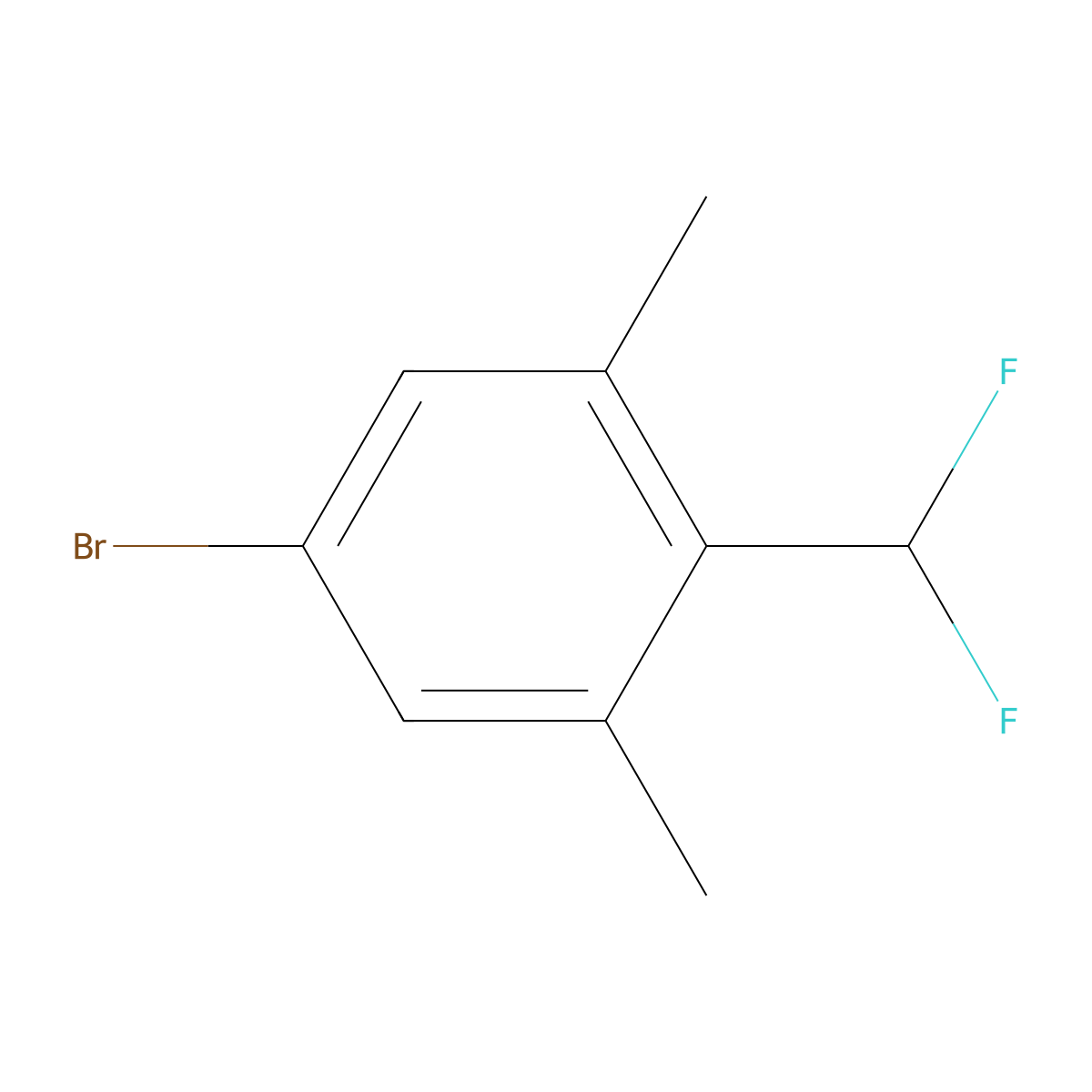 5-Bromo-2-(difluoromethyl)-1,3-dimethylbenzene molecular structure, CAS 2168549-27-5