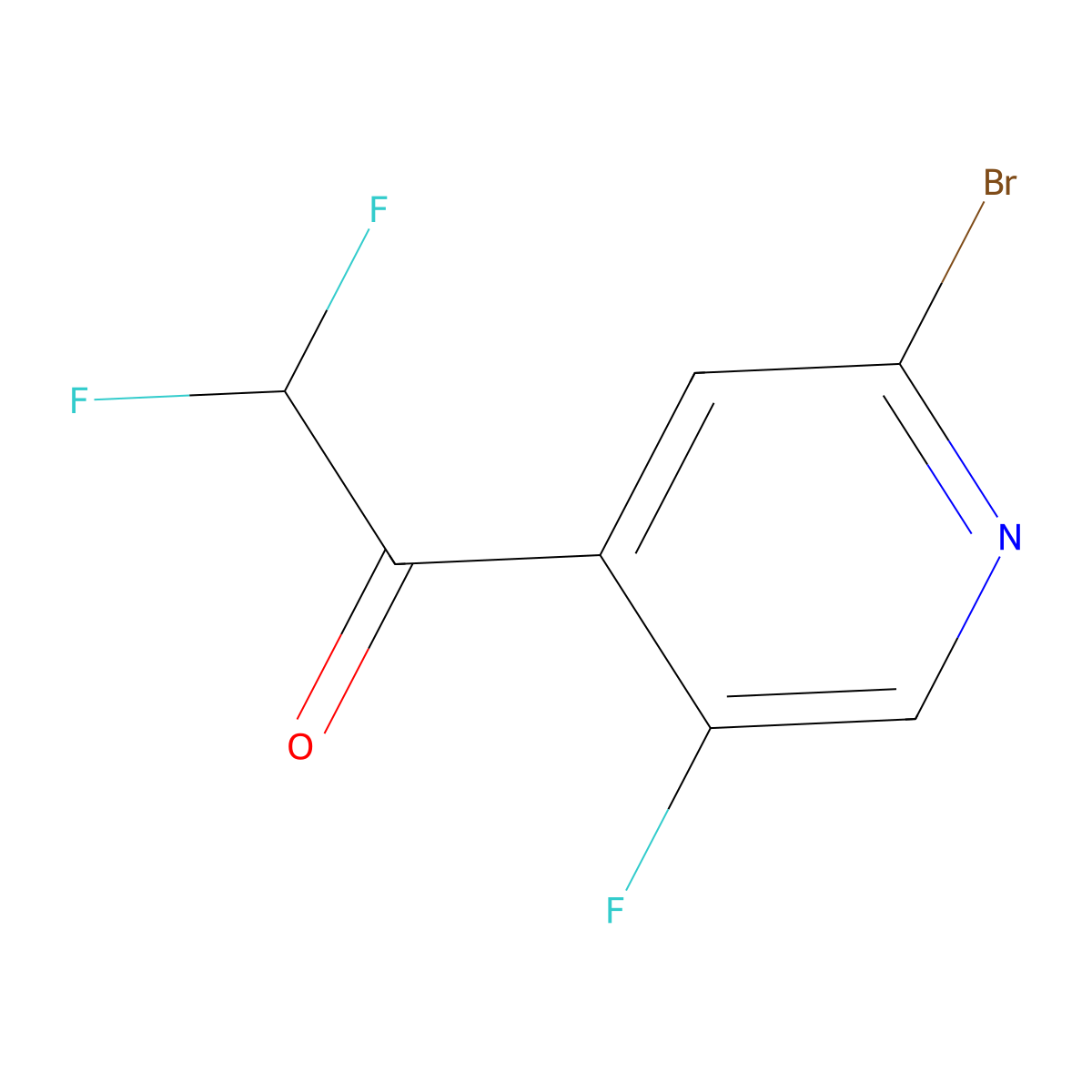 1-(2-Bromo-5-fluoropyridin-4-yl)-2,2-difluoroethanone molecular structure, CAS 2168549-97-9