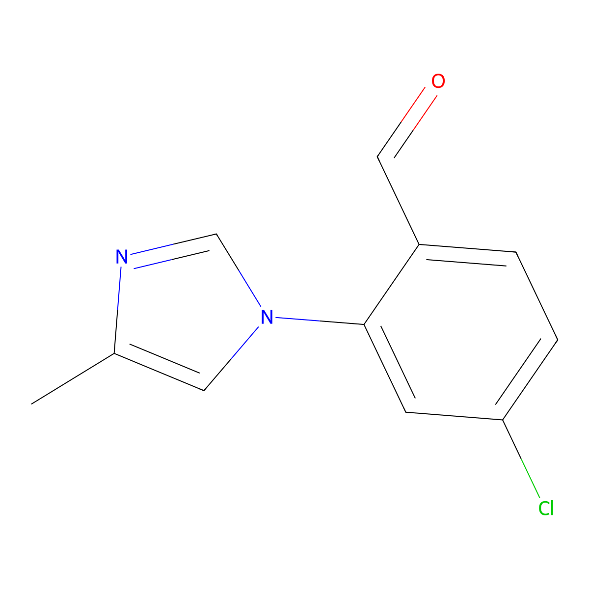 4-chloro-2-(4-methyl-1H-imidazol-1-yl)benzaldehyde molecular structure, CAS 2168556-98-5