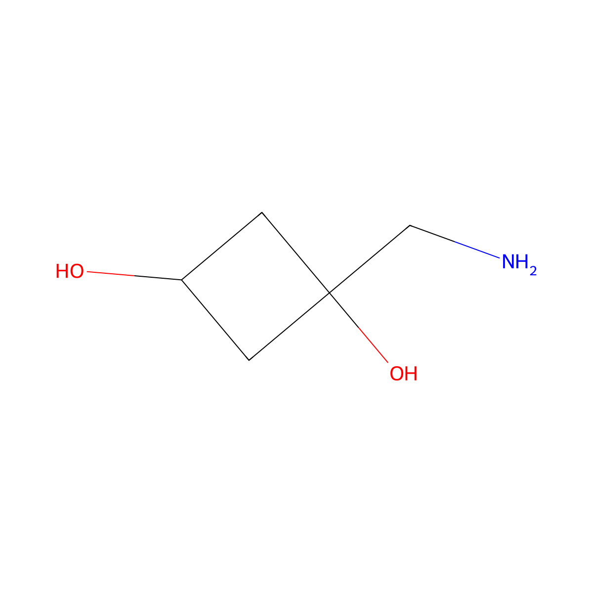 1-(Aminomethyl)cyclobutane-1,3-diol molecular structure, CAS 2168557-86-4