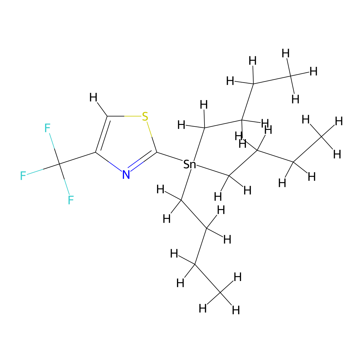 2-(Tributylstannyl)-4-(trifluoromethyl)-1,3-thiazole molecular structure, CAS 2168559-42-8