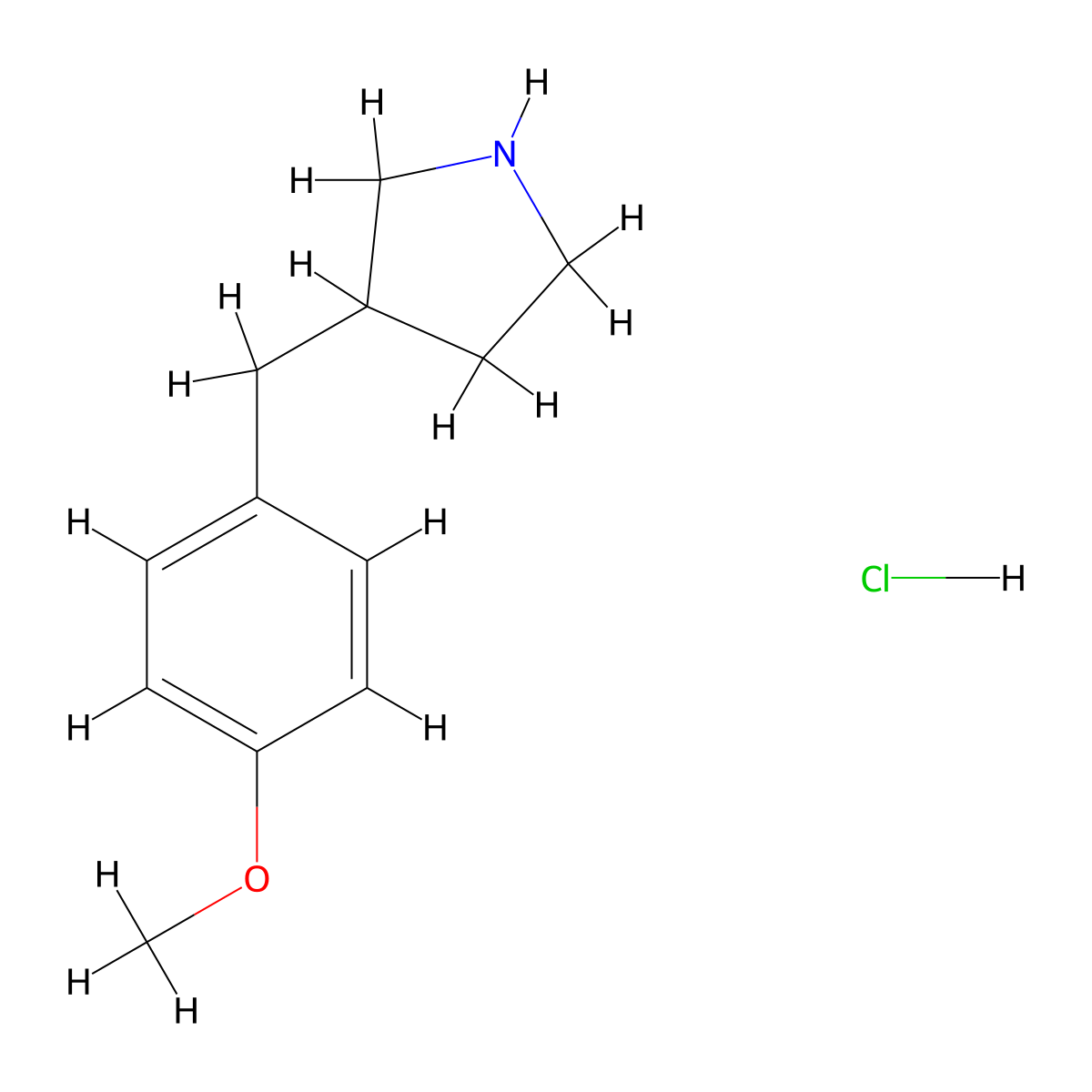 3-(4-Methoxybenzyl)pyrrolidine hydrochloride molecular structure, CAS 2168559-70-2