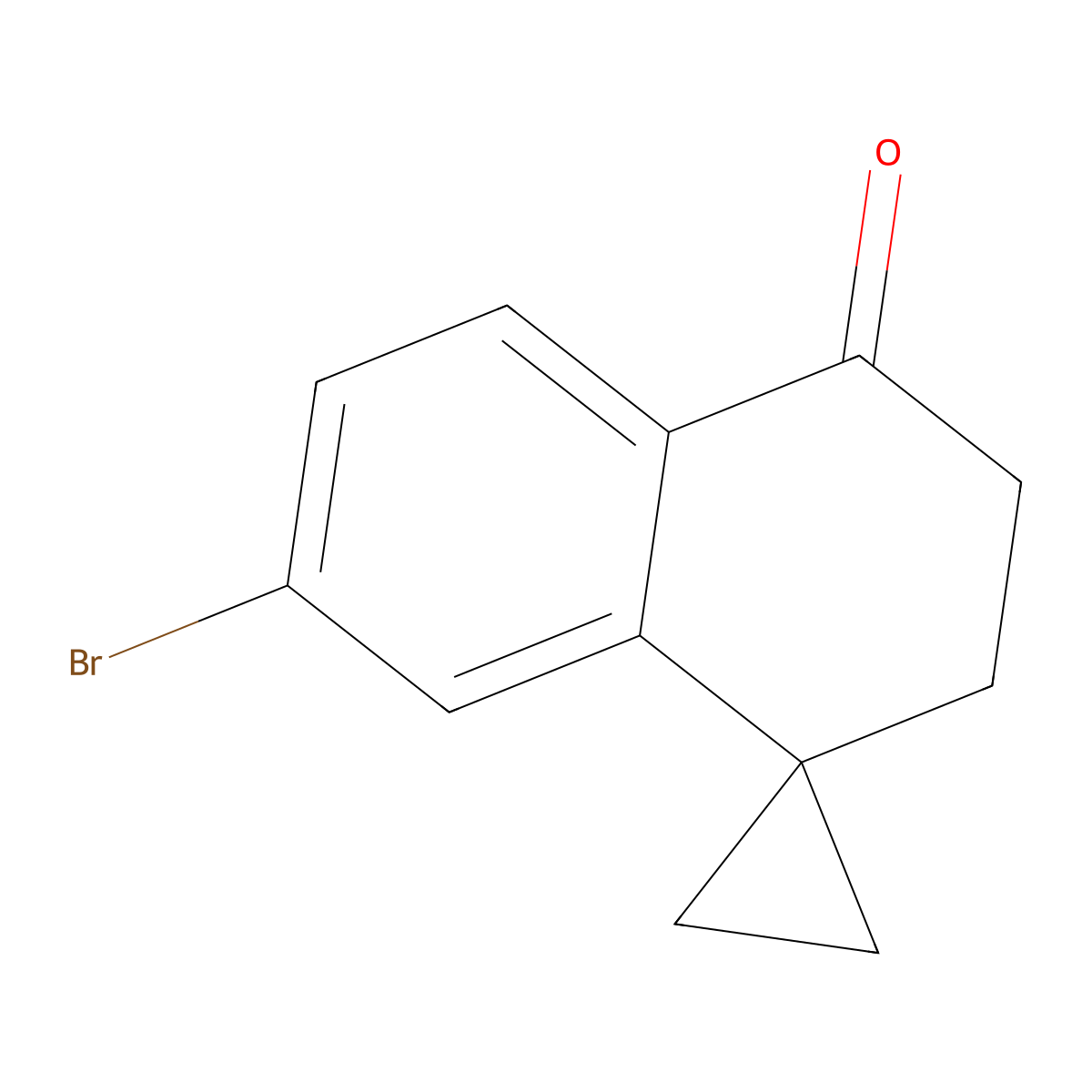 7'-bromo-3',4'-dihydro-2'H-spiro[cyclopropane-1,1'-naphthalene]-4'-one molecular structure, CAS 2168568-30-5