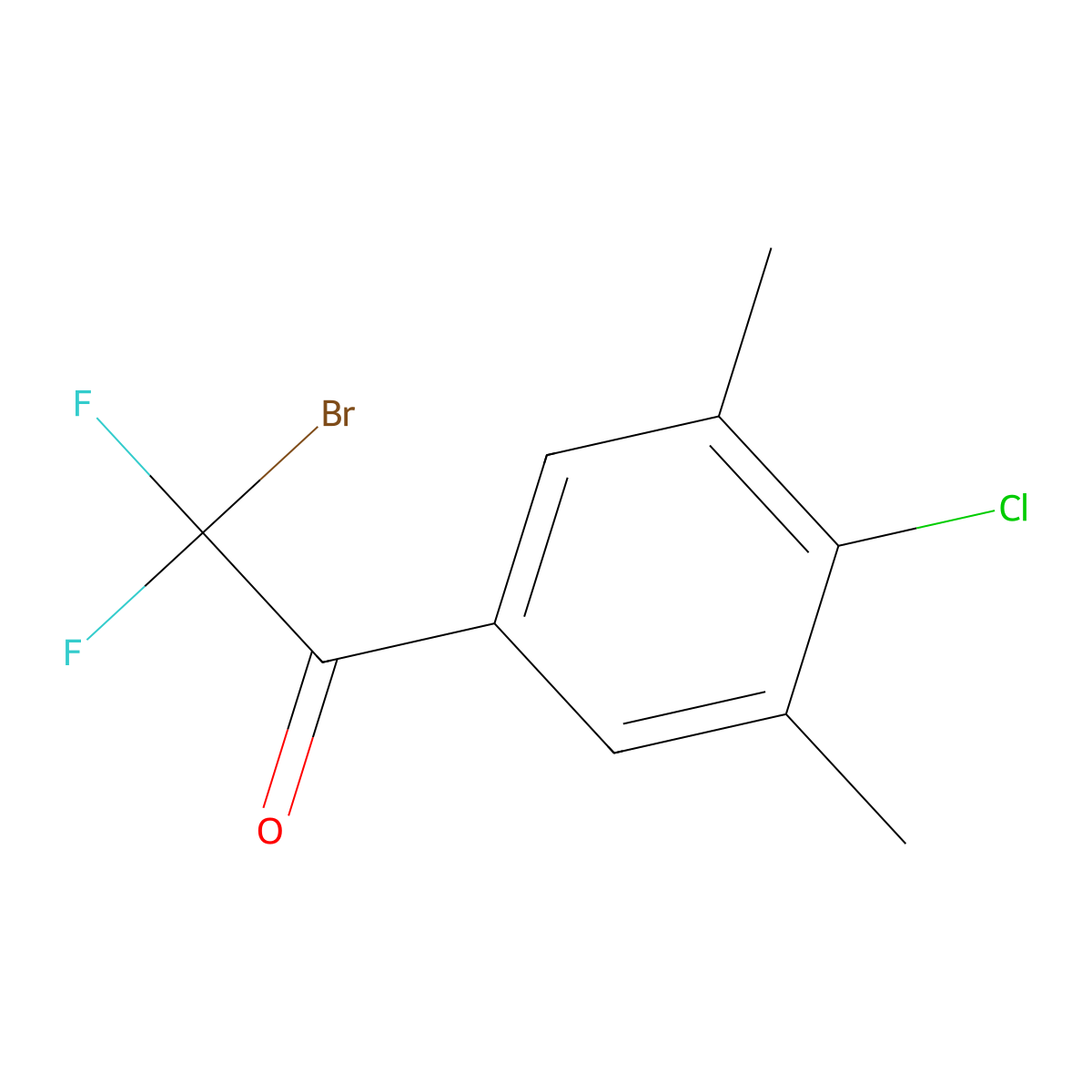 2-Bromo-2,2-difluoro-1-(4-chloro-3,5-dimethylphenyl)ethanone molecular structure, CAS 2168586-33-0