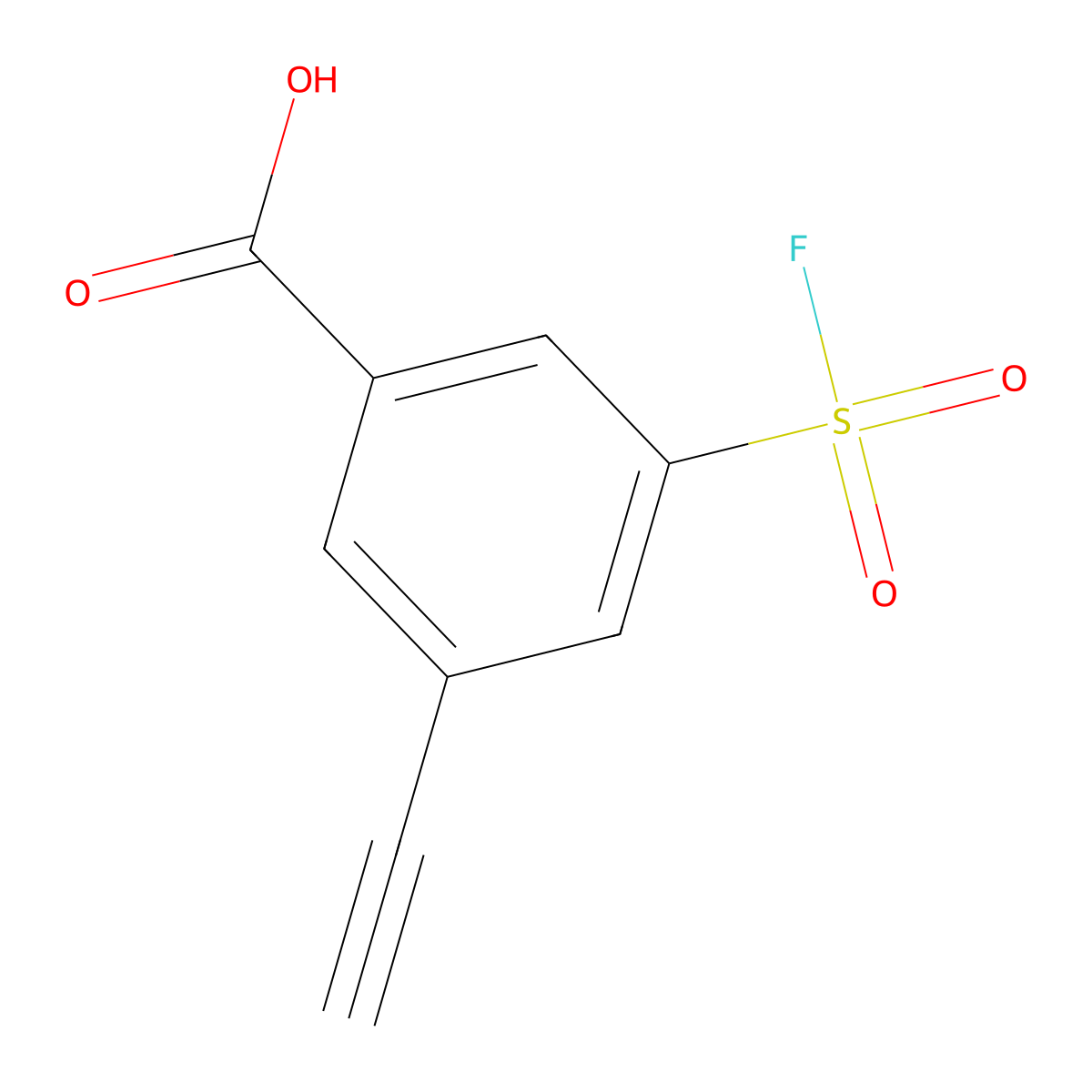 3-Ethynyl-5-(fluorosulfonyl)benzoic acid molecular structure, CAS 2168588-97-2