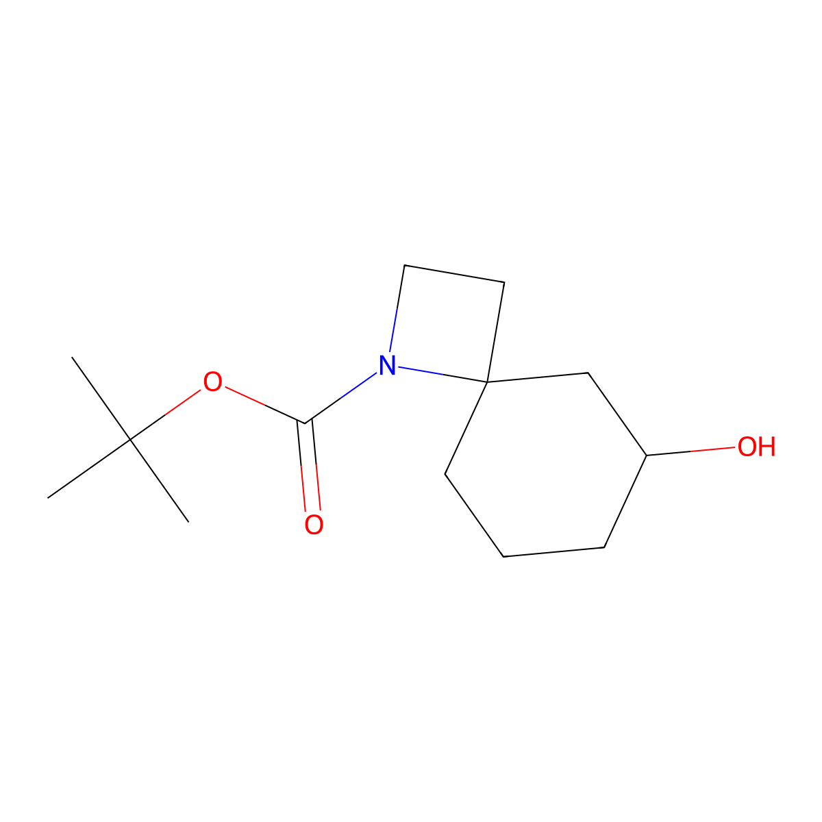 tert-Butyl 6-hydroxy-1-azaspiro[3.5]nonane-1-carboxylate molecular structure, CAS 2168589-27-1
