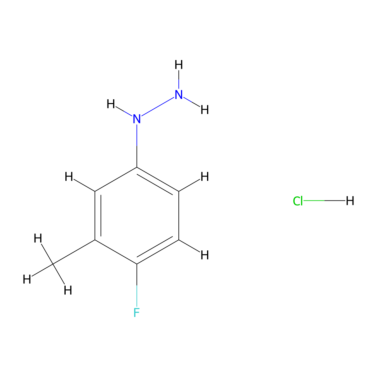 (4-Fluoro-3-methylphenyl)hydrazine hydrochloride molecular structure, CAS 21686-17-9