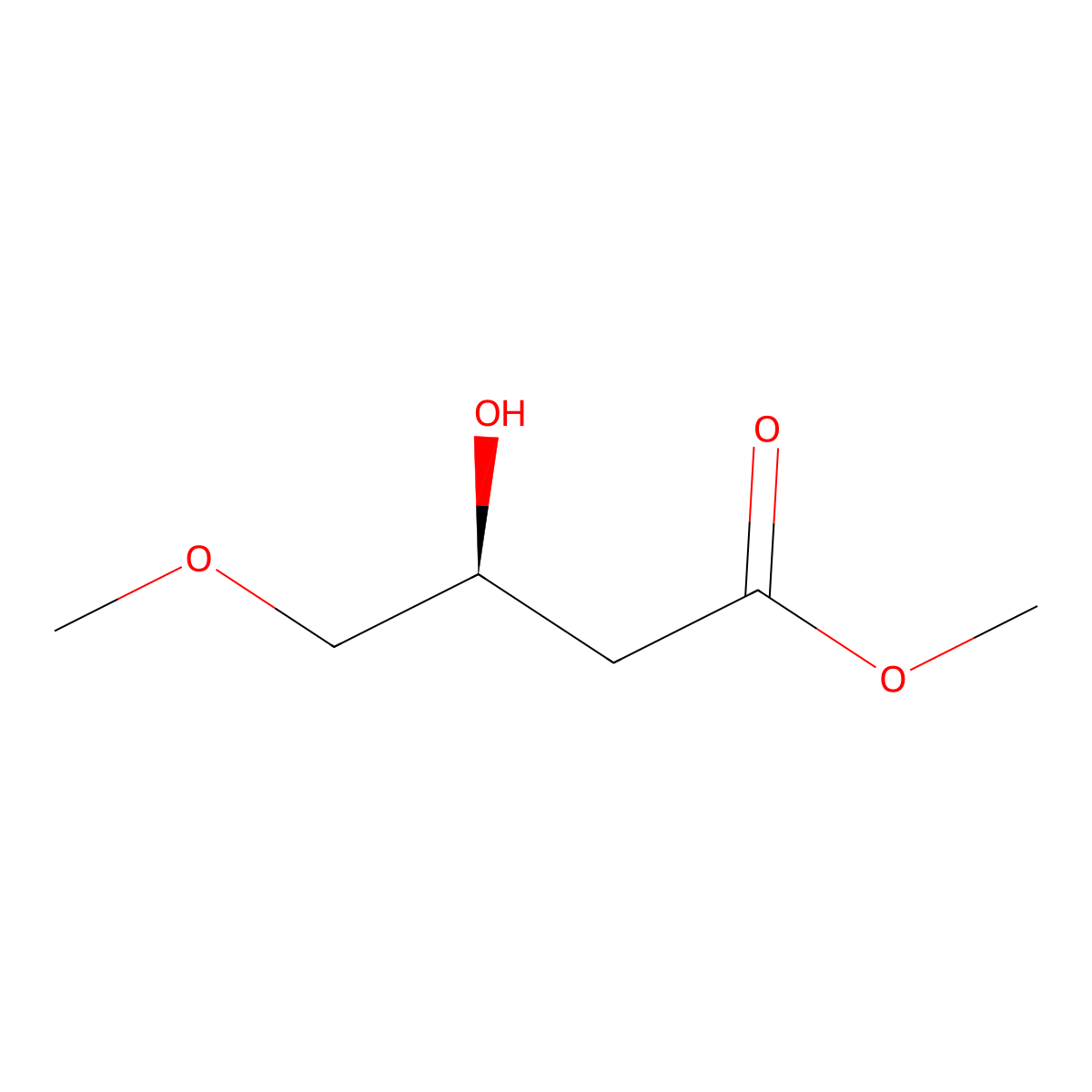 Methyl (S)-3-hydroxy-4-methoxybutanoate molecular structure, CAS 216861-20-0