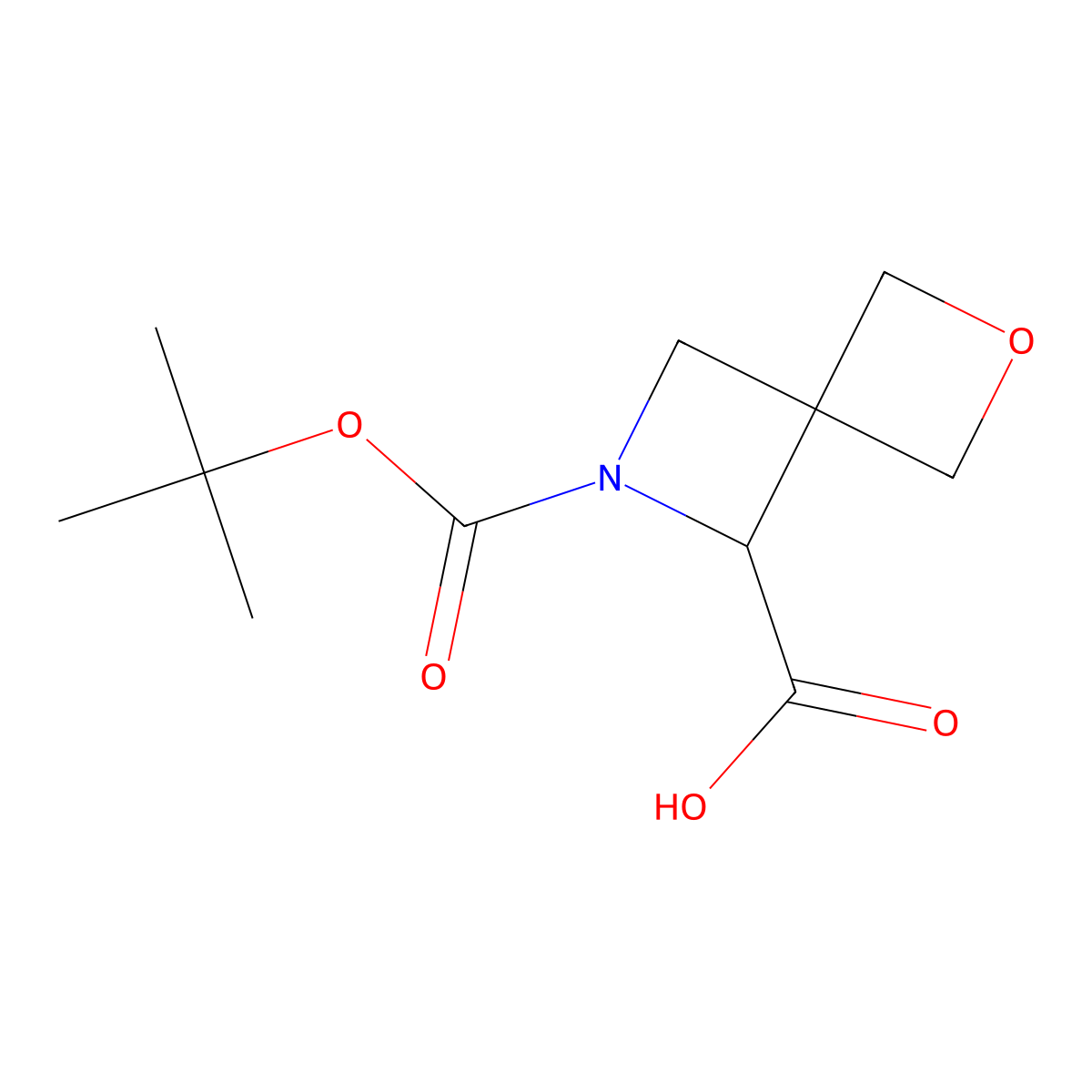 6-((Tert-butoxy)carbonyl)-2-oxa-6-azaspiro(3.3)heptane-5-carboxylic acid molecular structure, CAS 2168618-83-3