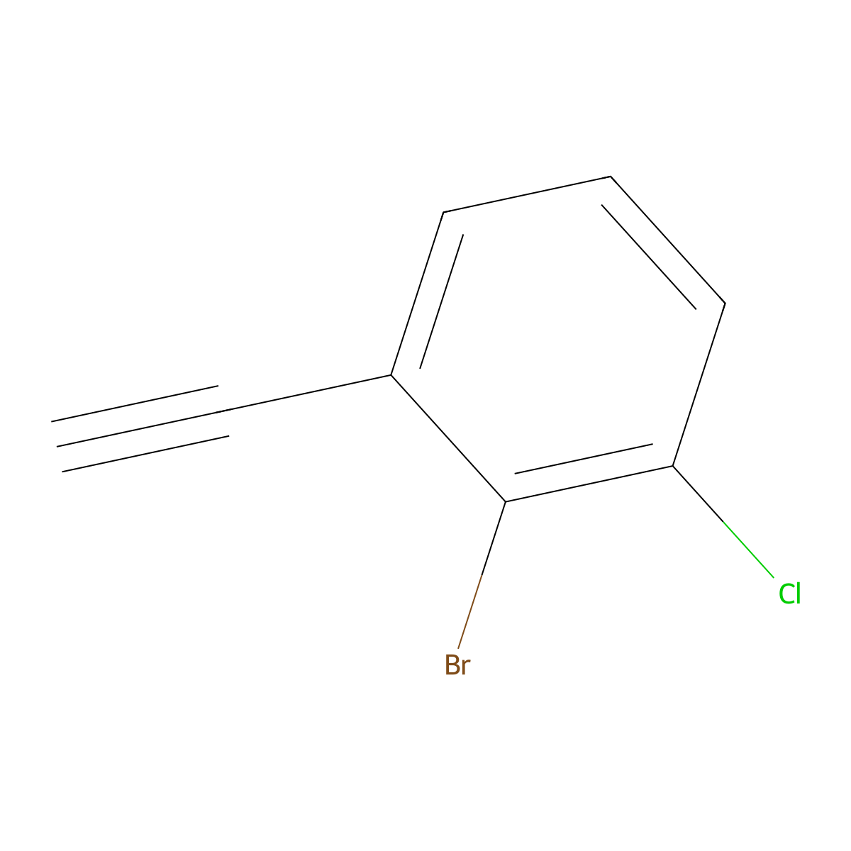2-Bromo-1-chloro-3-ethynylbenzene molecular structure, CAS 2168633-93-8